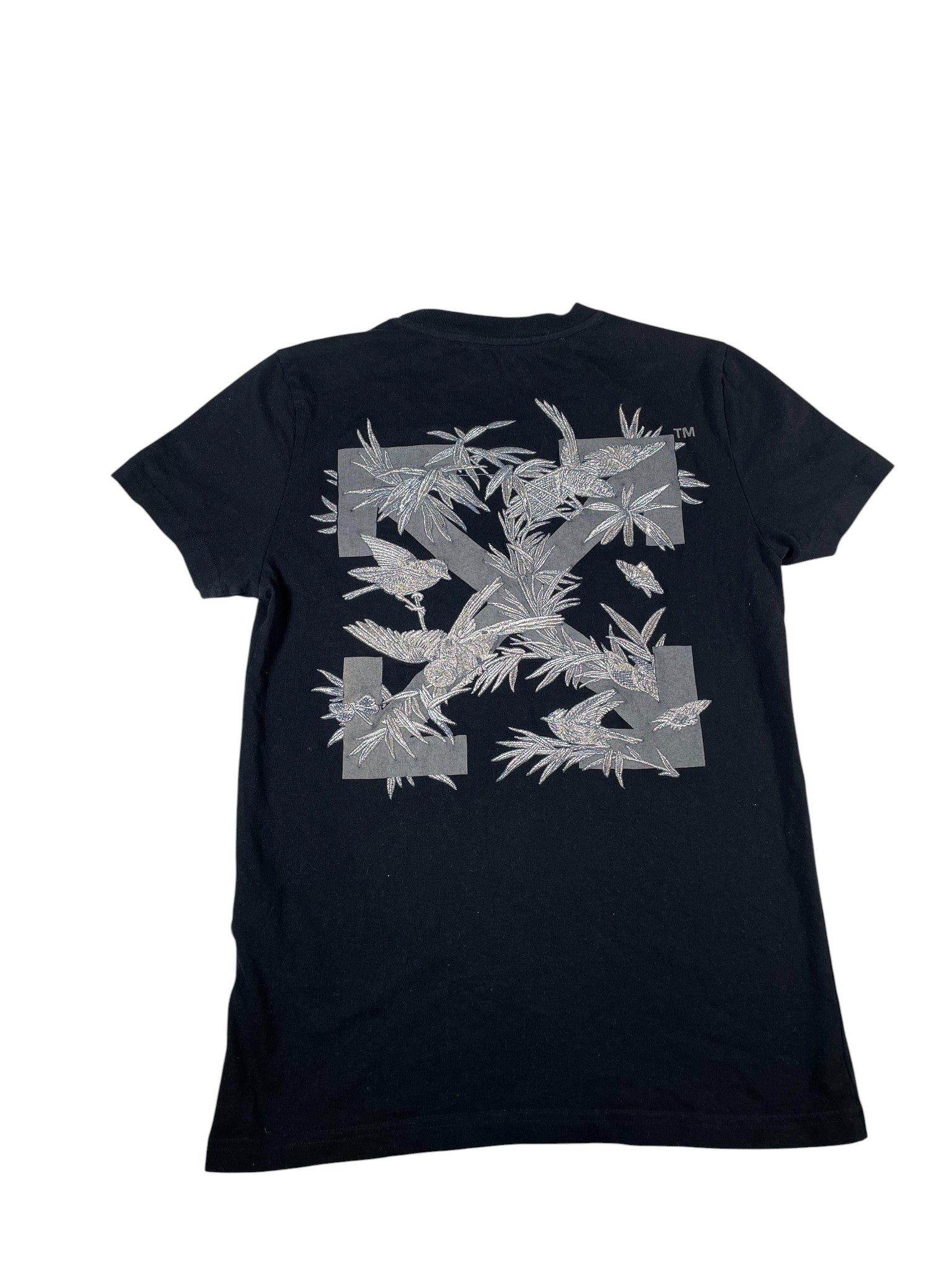 Off White 'Embroidered Birds Arrow' Black Women's Tee