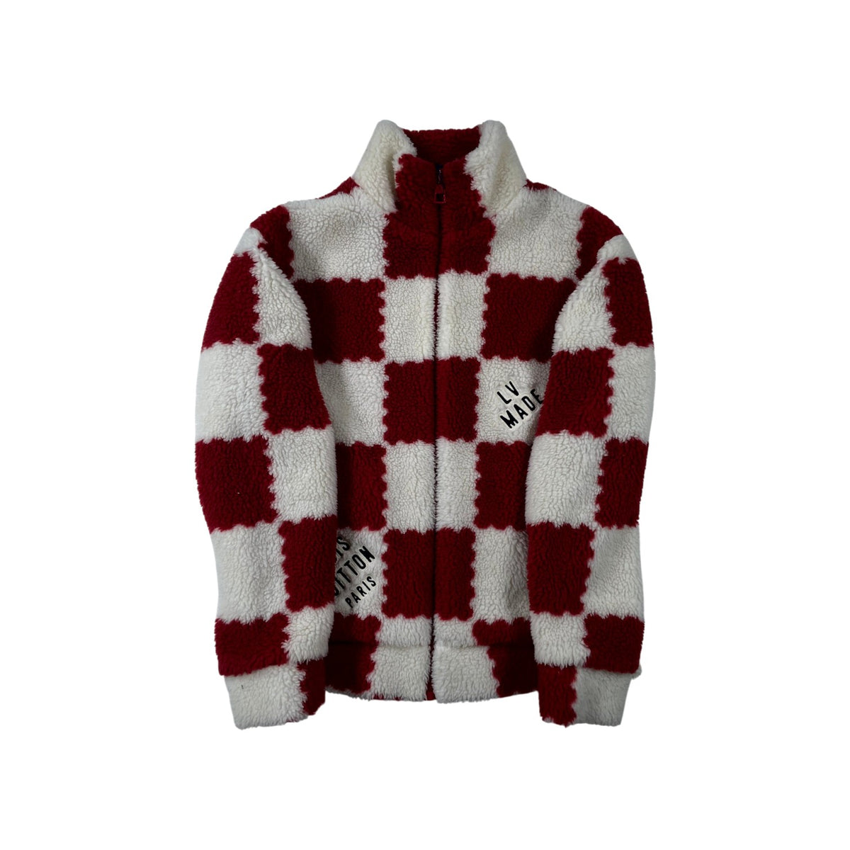Louis Vuitton Human Made Damier "Sherpa" Fleece Red Jacket