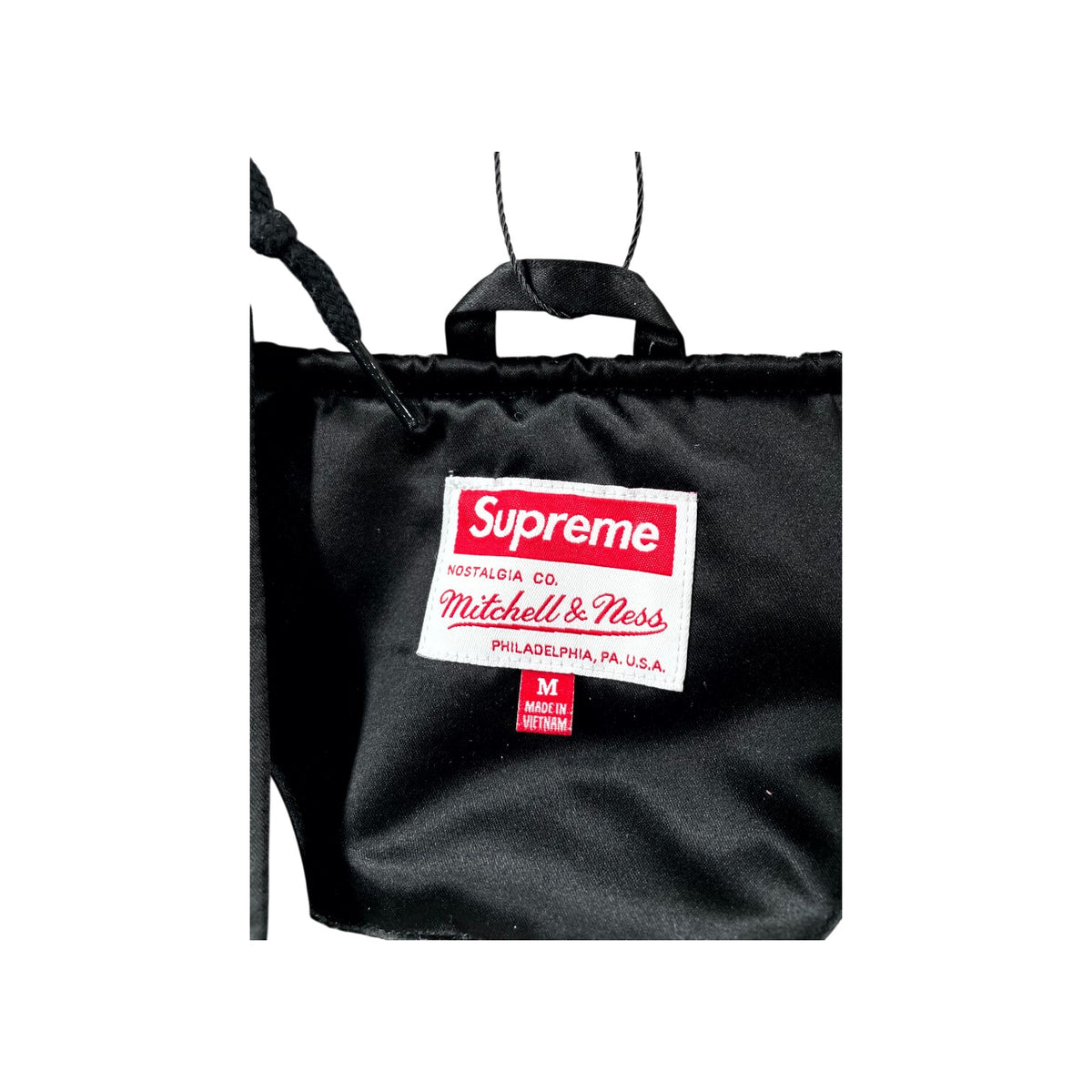 Supreme Mitchell & Ness Satin Black Varsity Jacket