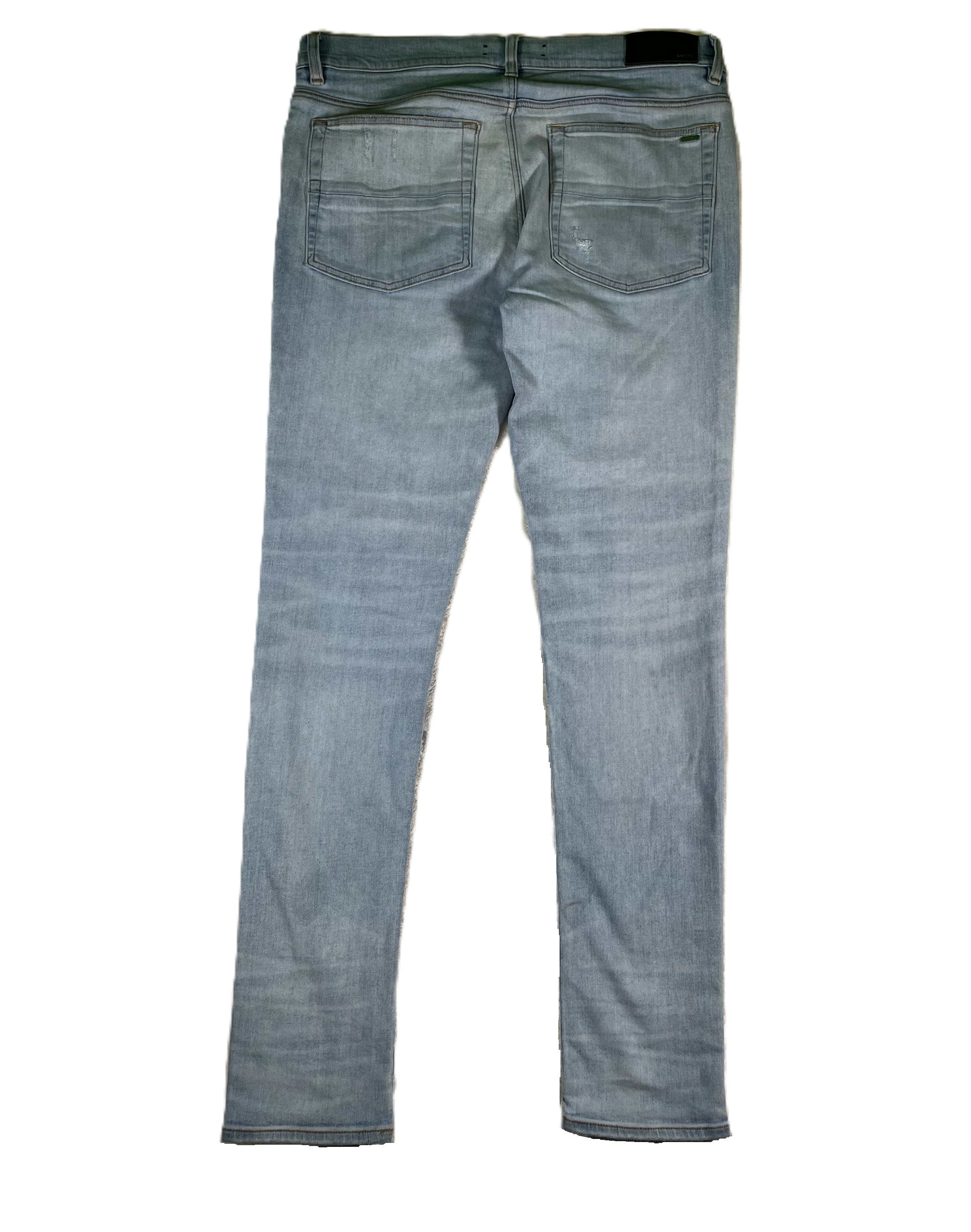 Amiri MX1 Denim Paisley Patch Light Wash Jeans