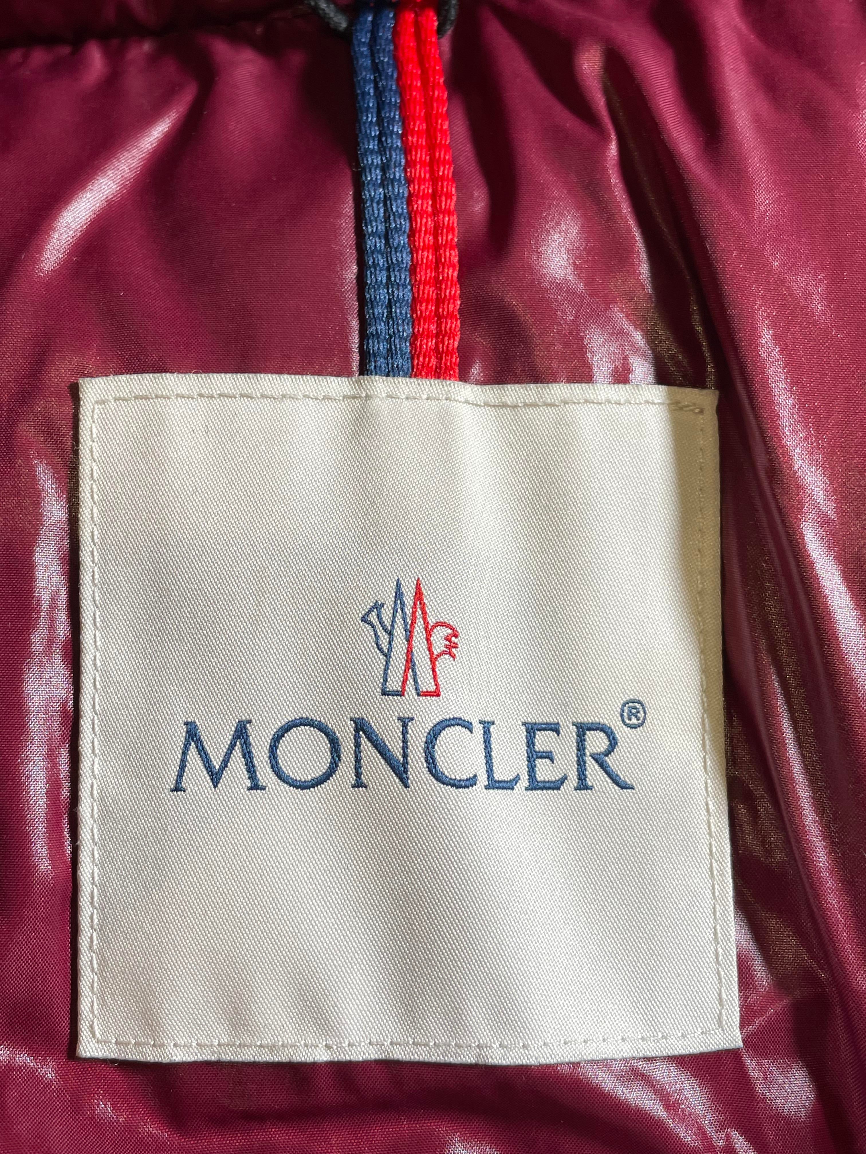 Moncler Lunetiere Burgundy Puffer Jacket