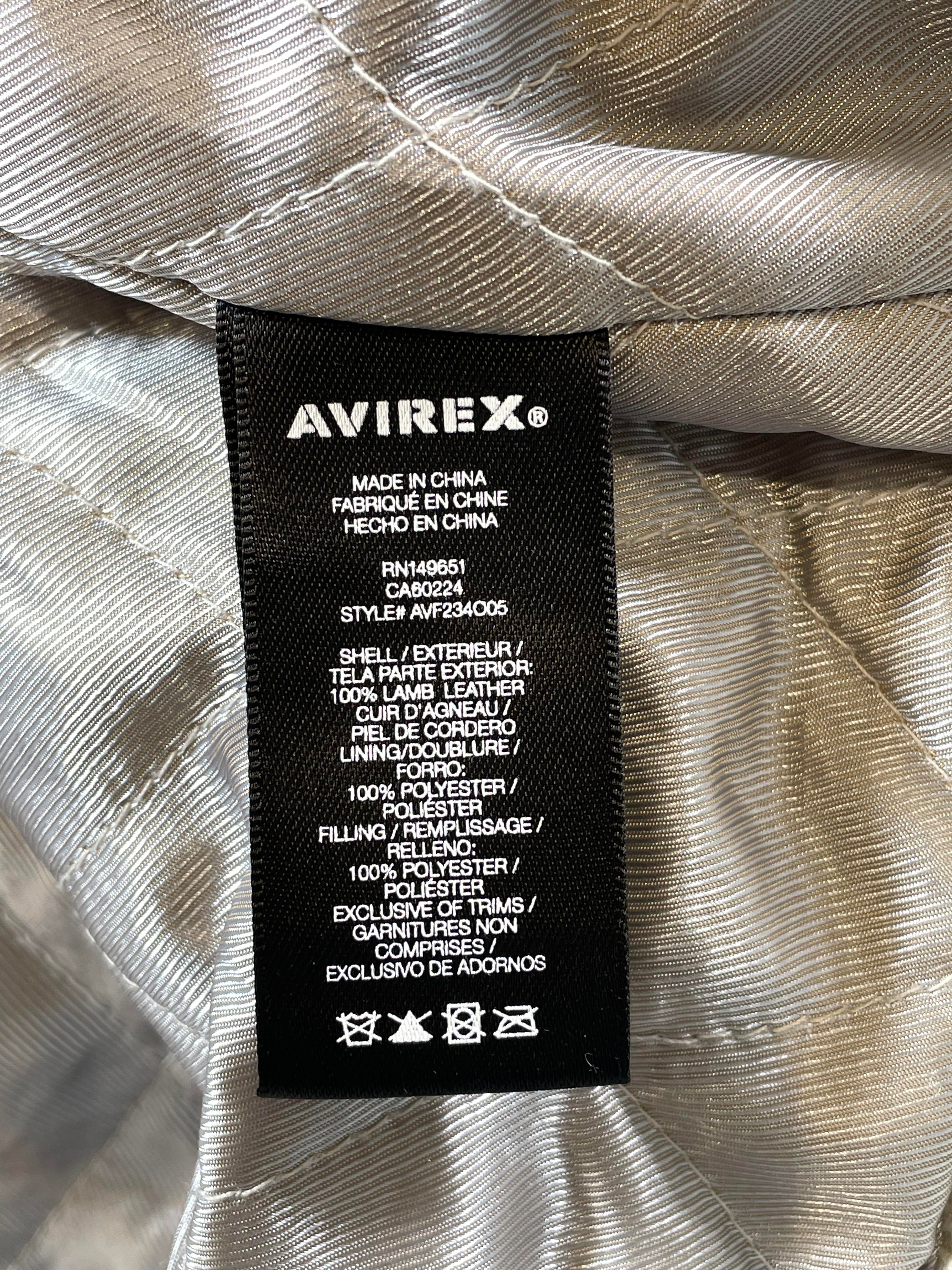 Avirex White Navy & Orange Varsity Jacket