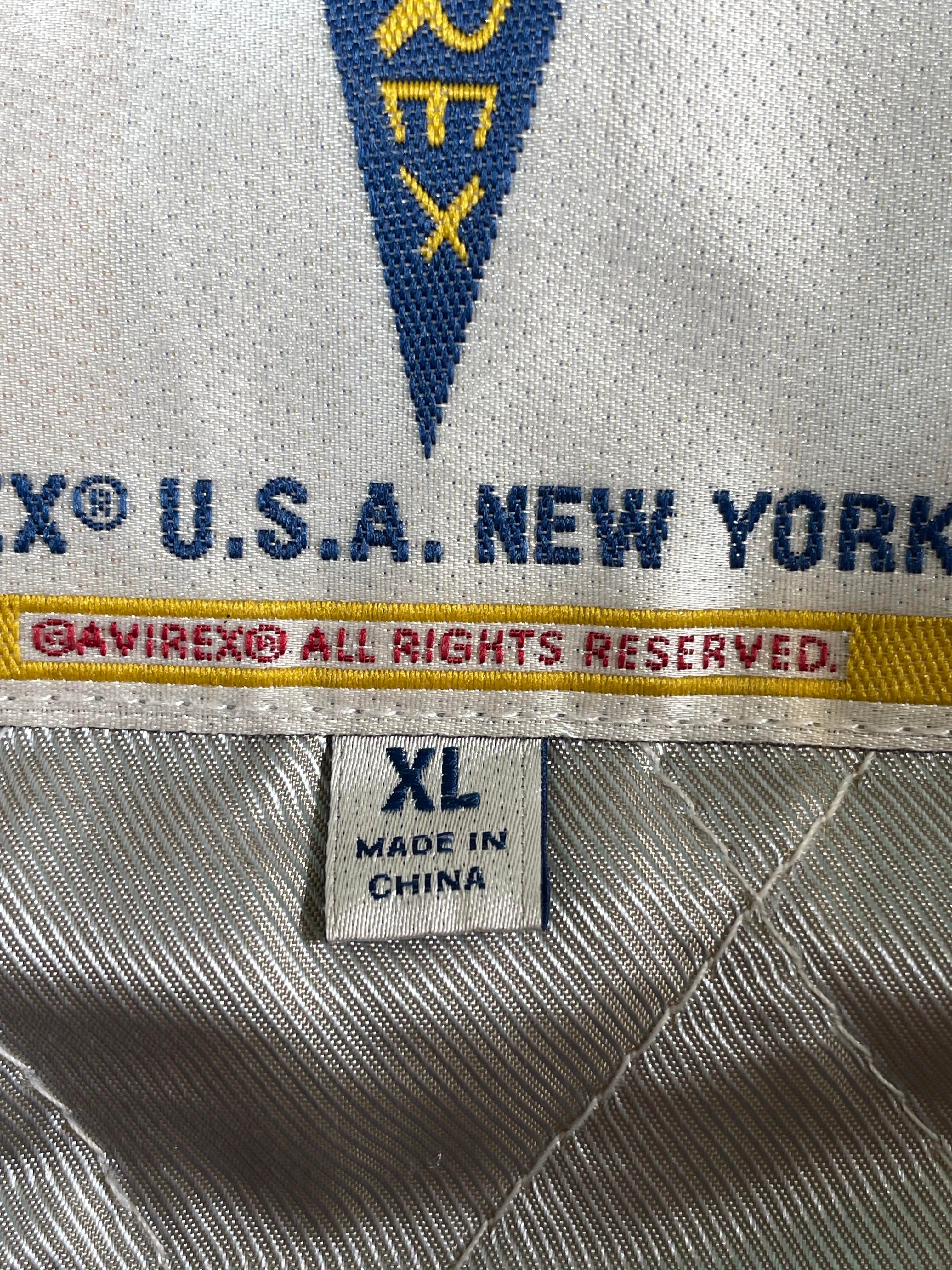 Avirex White Navy & Orange Varsity Jacket