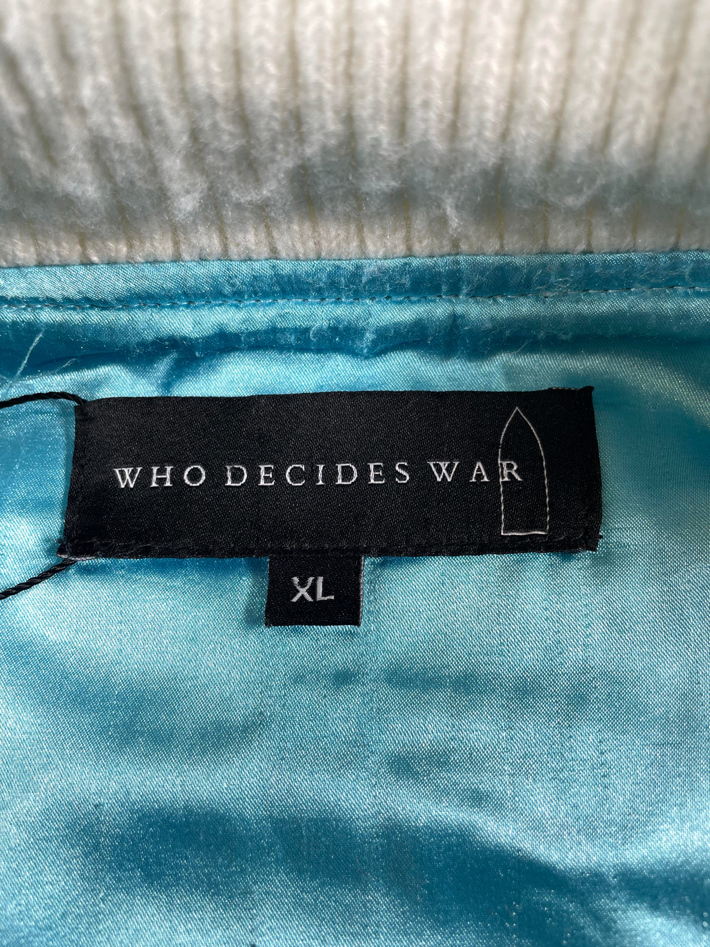 Who Decides War Stained Glass Baby Blue Varsity Jacket