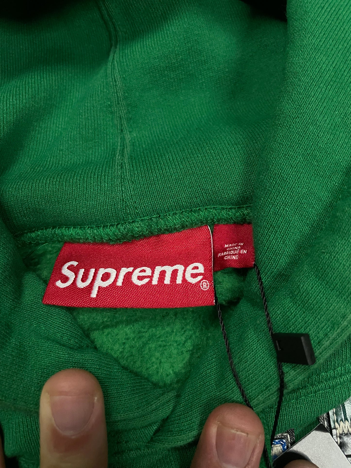 Supreme Hoodie Green Multi Color Used Large