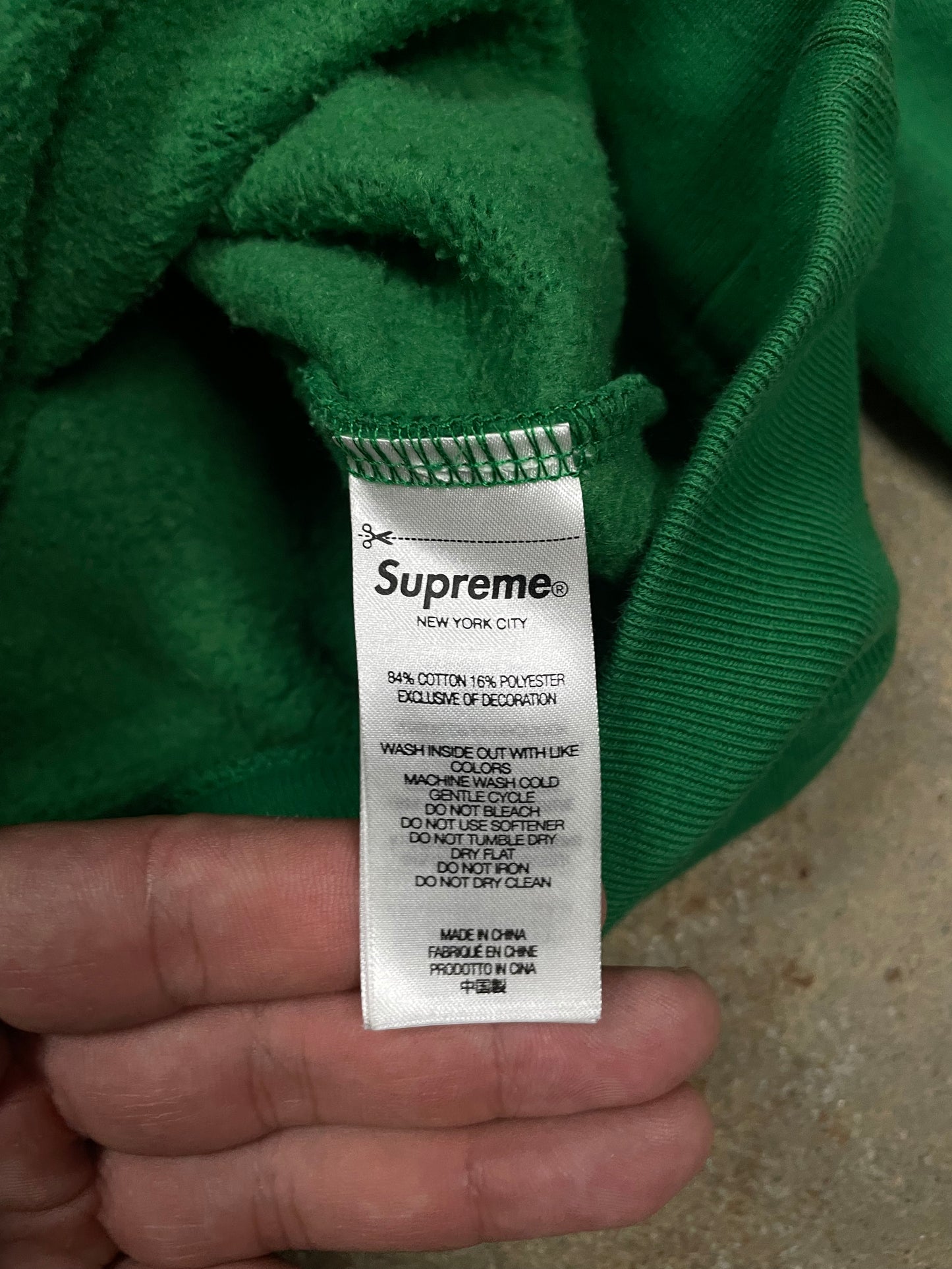 Supreme Hoodie Green Multi Color Used Large