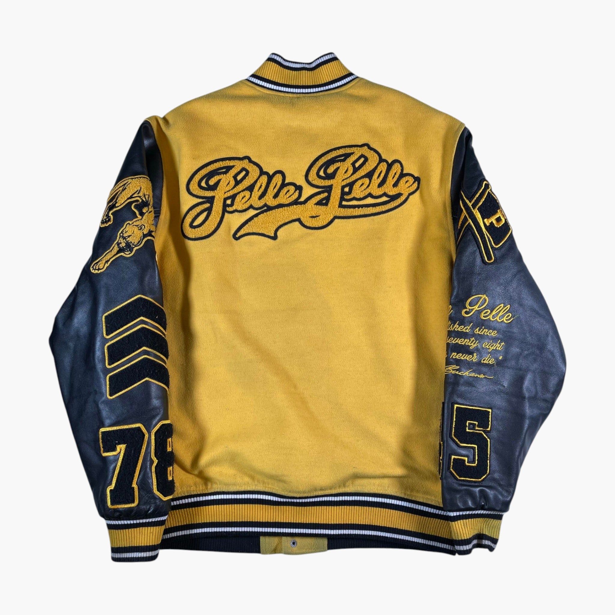Pelle Pelle Black & Yellow Varsity Jacket