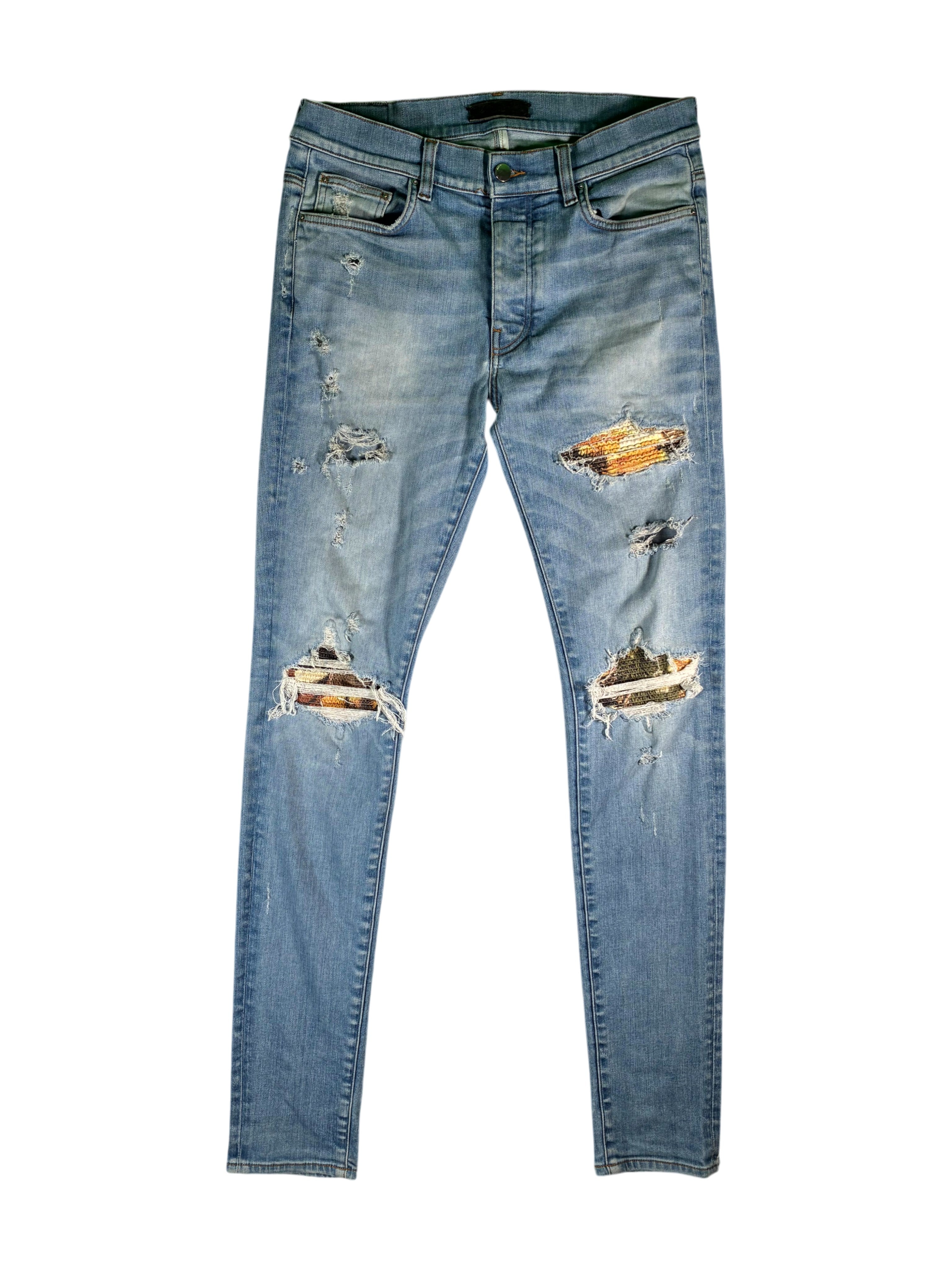 Amiri Aloha Patch MX1 Light Wash Jeans