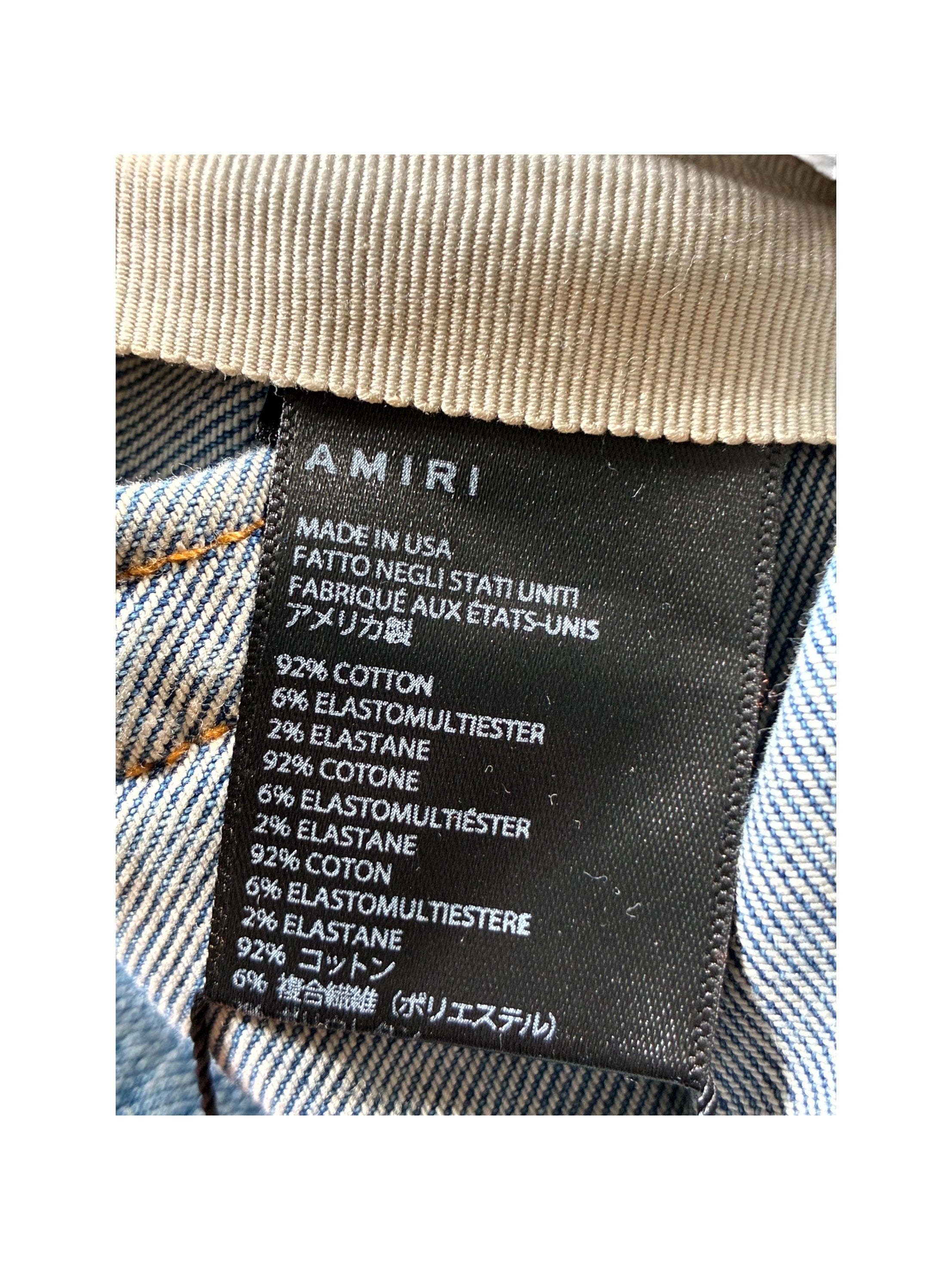 Amiri Denim Applique Side Logo Light Wash Jeans