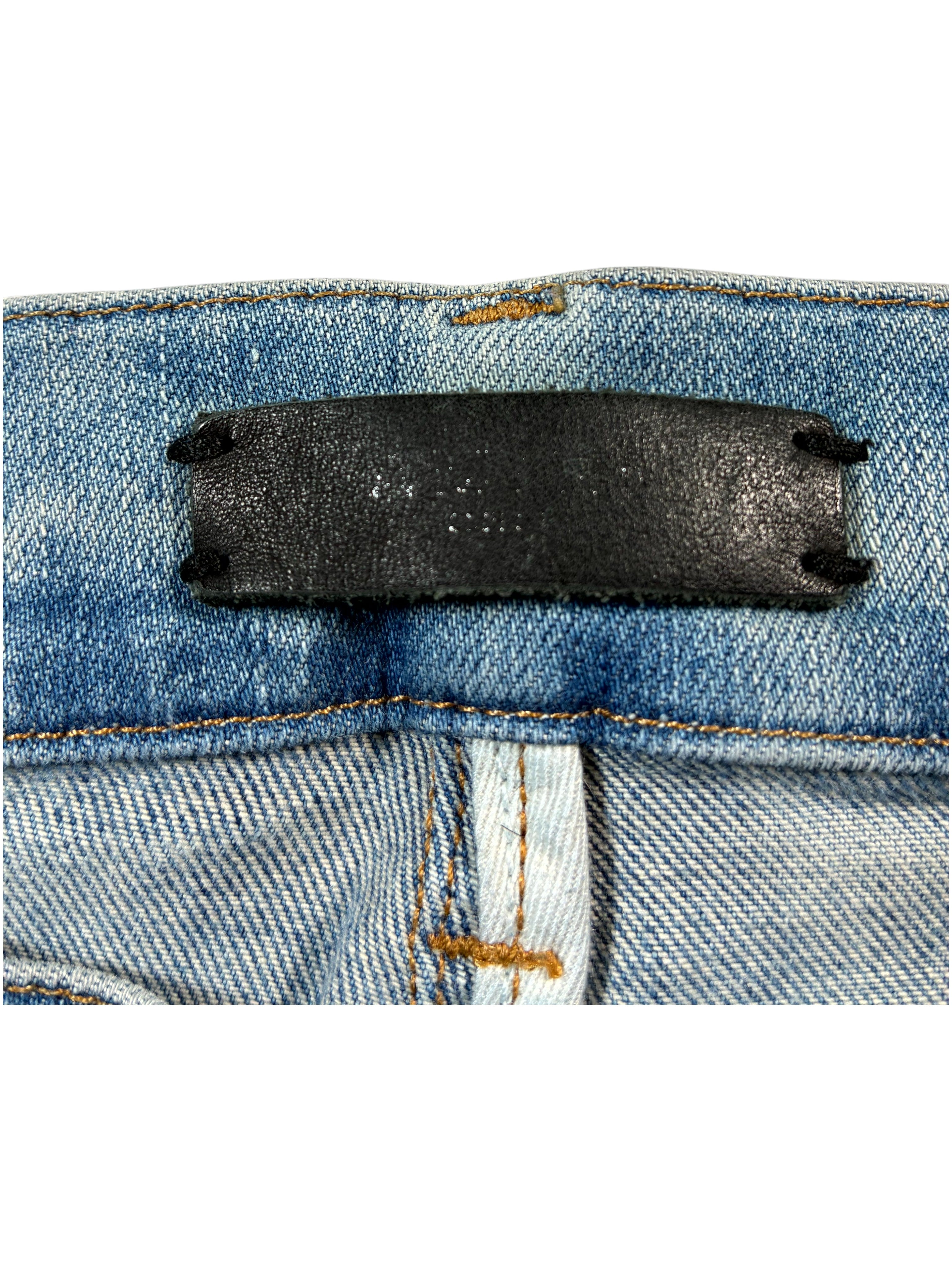Amiri Crackle Patch MX1 Light Wash & Orange Jeans