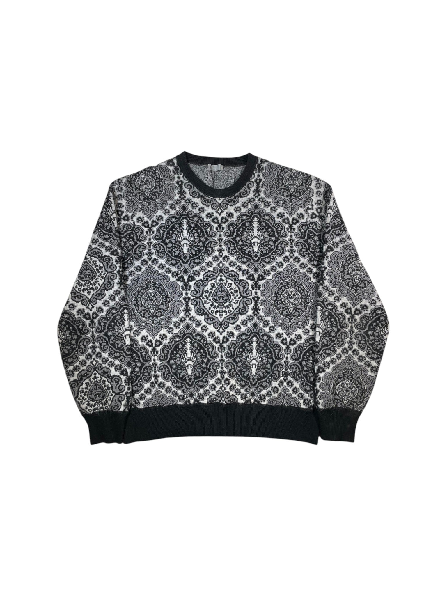 Dior Grey & Black Paisley Sweater