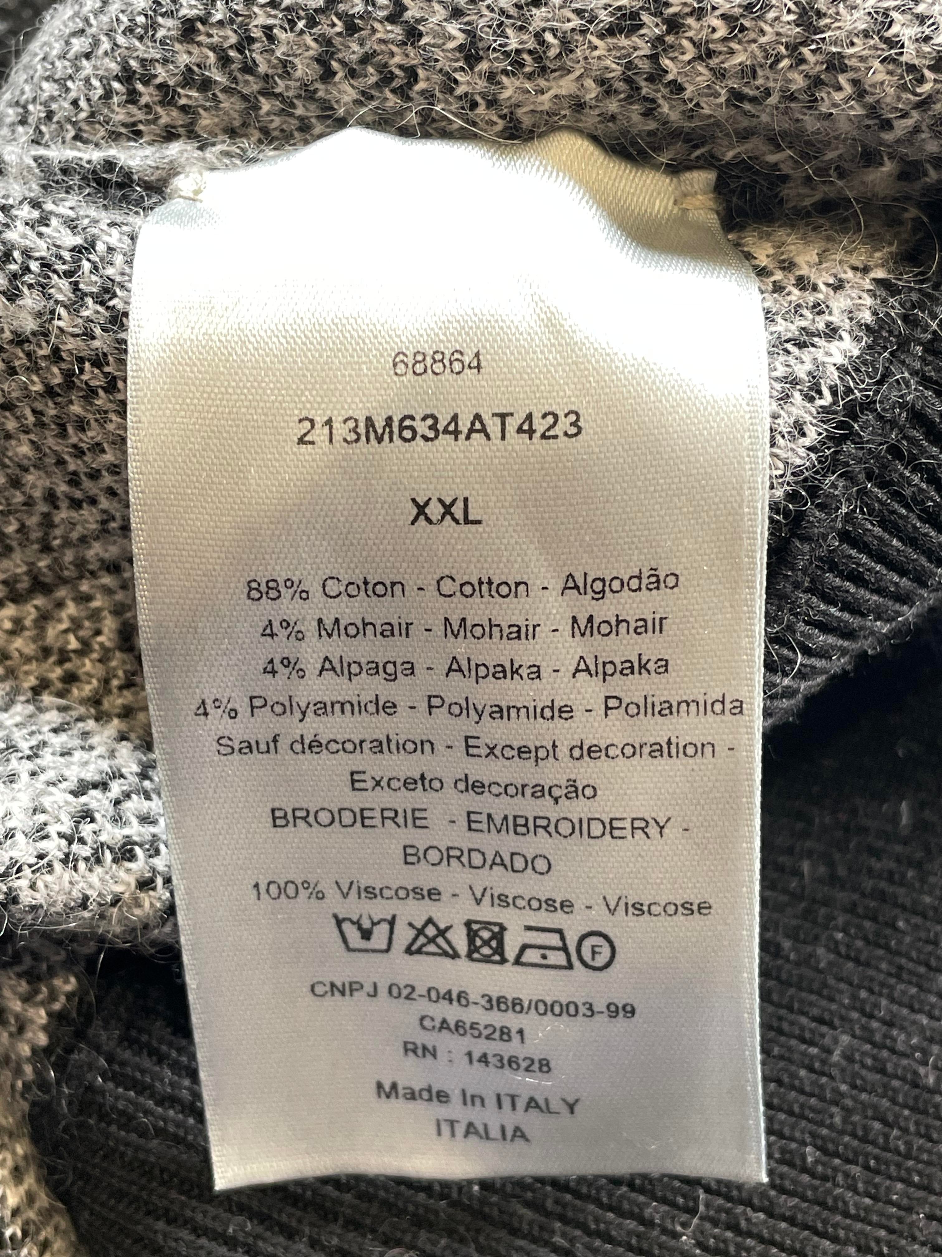 Dior Grey & Black Paisley Sweater