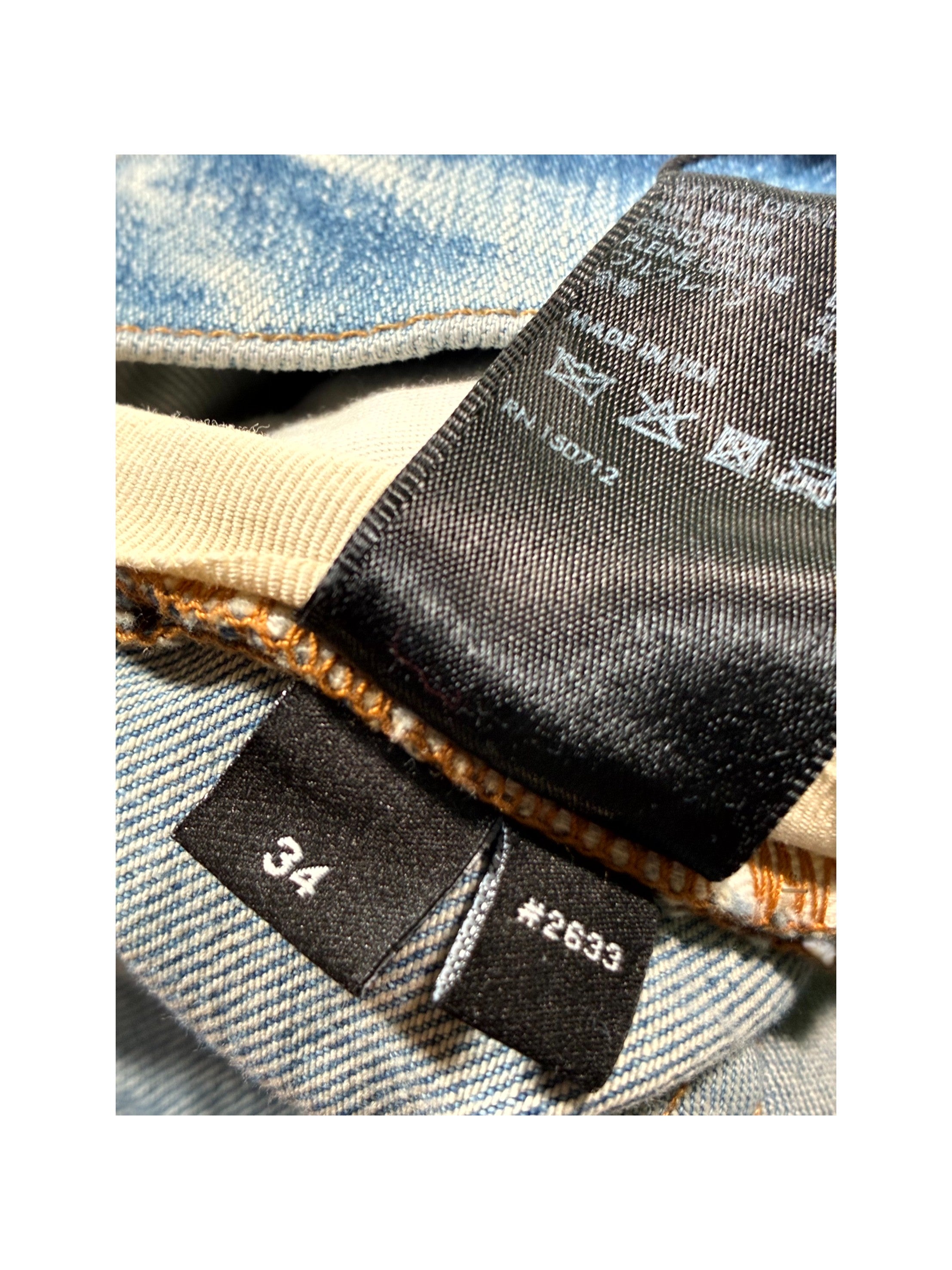 Amiri Crackle Patch MX1 Light Wash & Orange Jeans