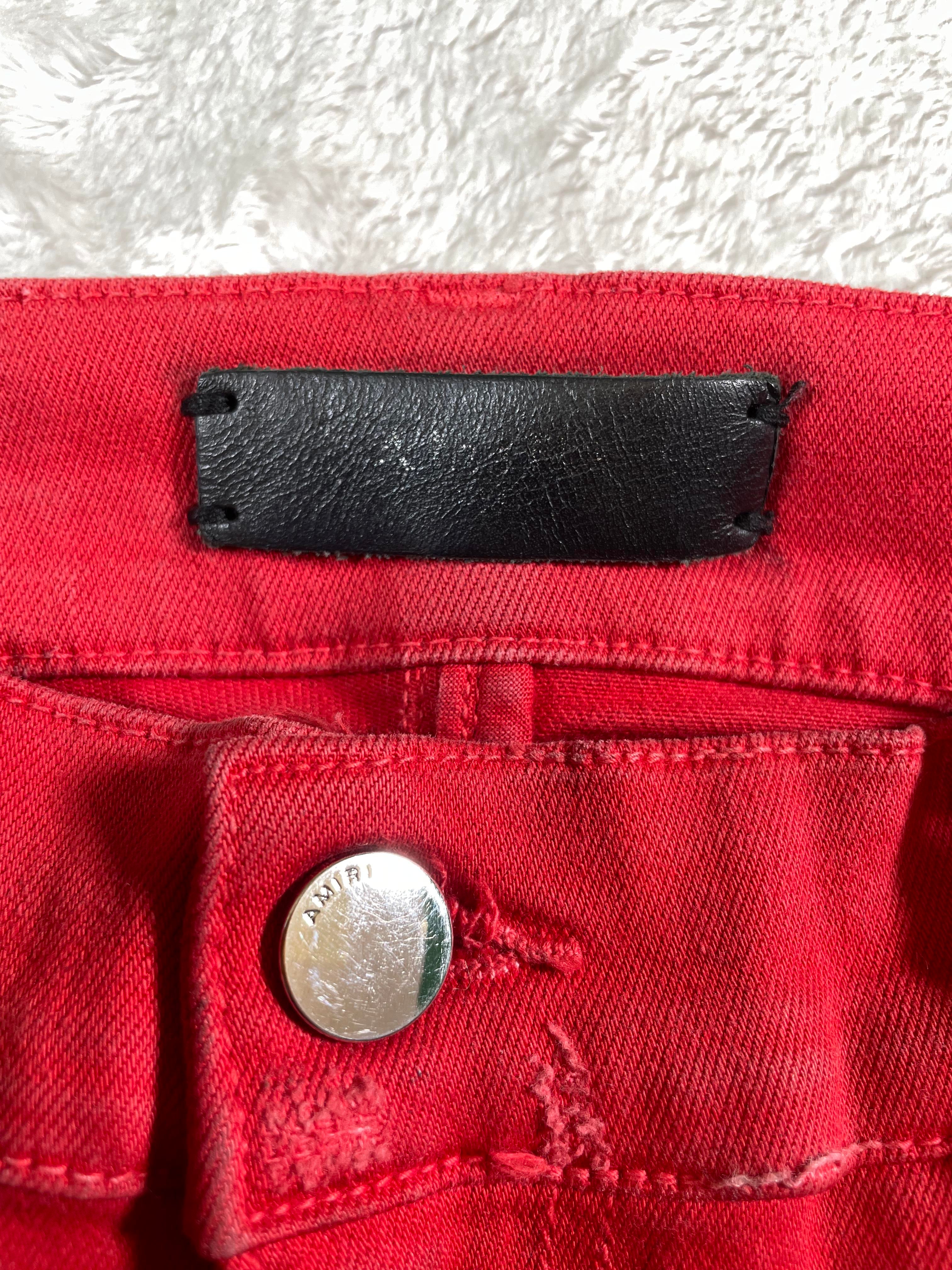 Amiri Red & Black Stripe Jeans