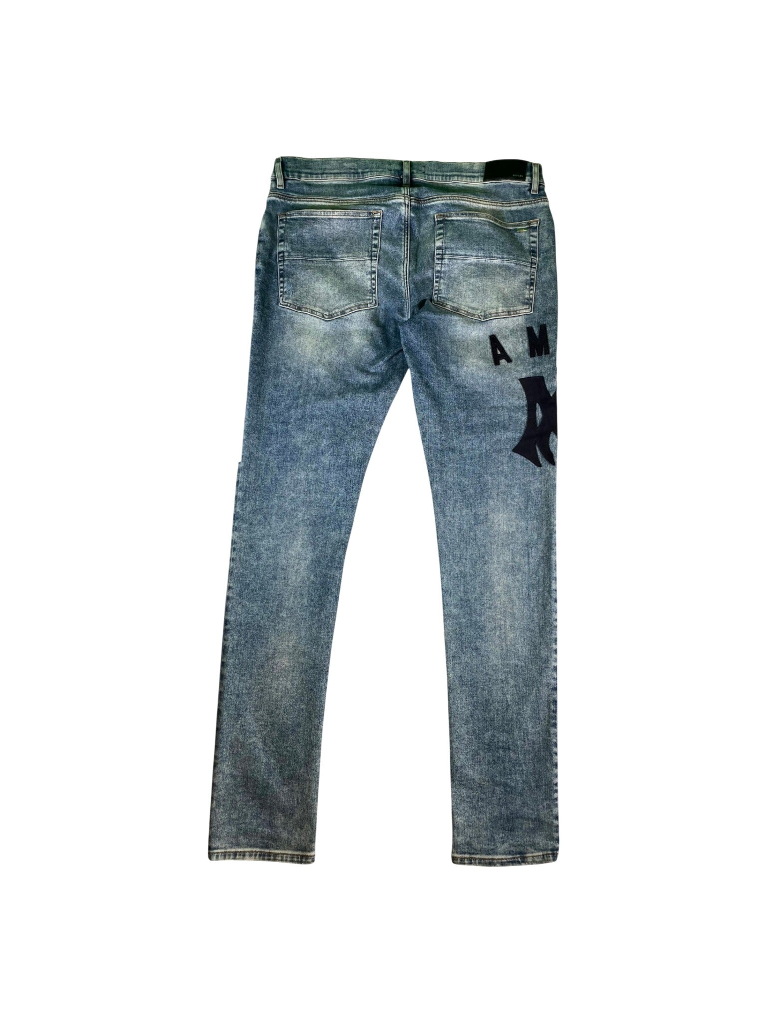 Amiri "Suede MA Logo" Light Wash Jeans