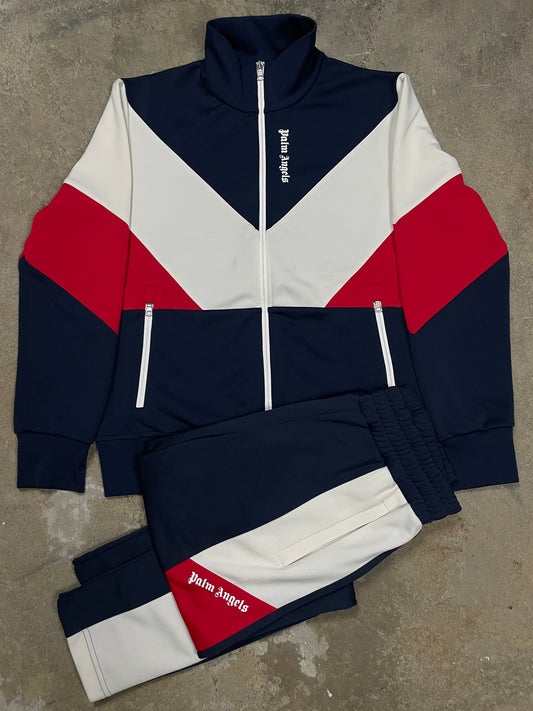 Palm Angel Tracksuit Navy Red White Used Large (Medium Pants)