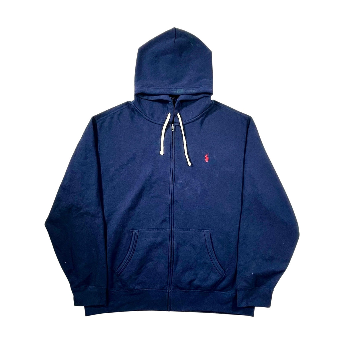 Polo Zip Up Navy & Red Hoodie