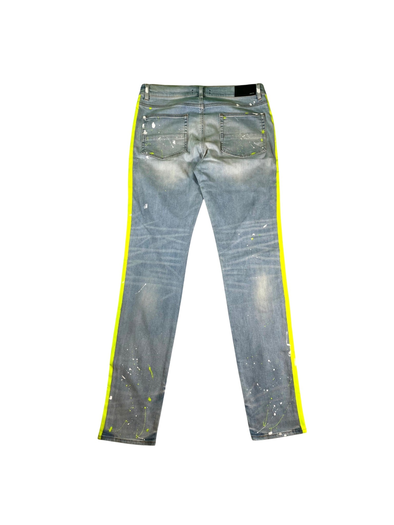Amiri Splatter Stripe Light Wash & Neon Jeans