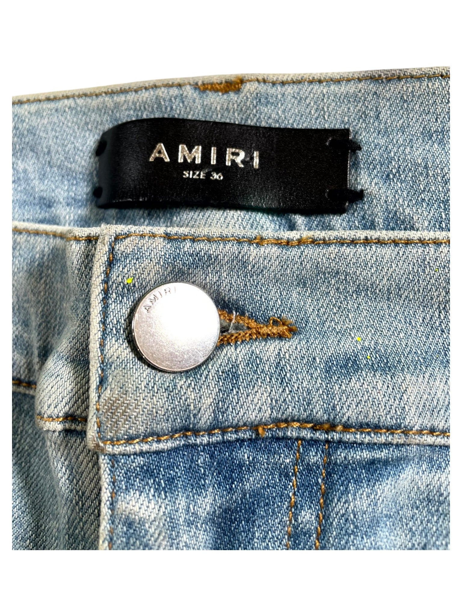 Amiri Splatter Stripe Light Wash & Neon Jeans