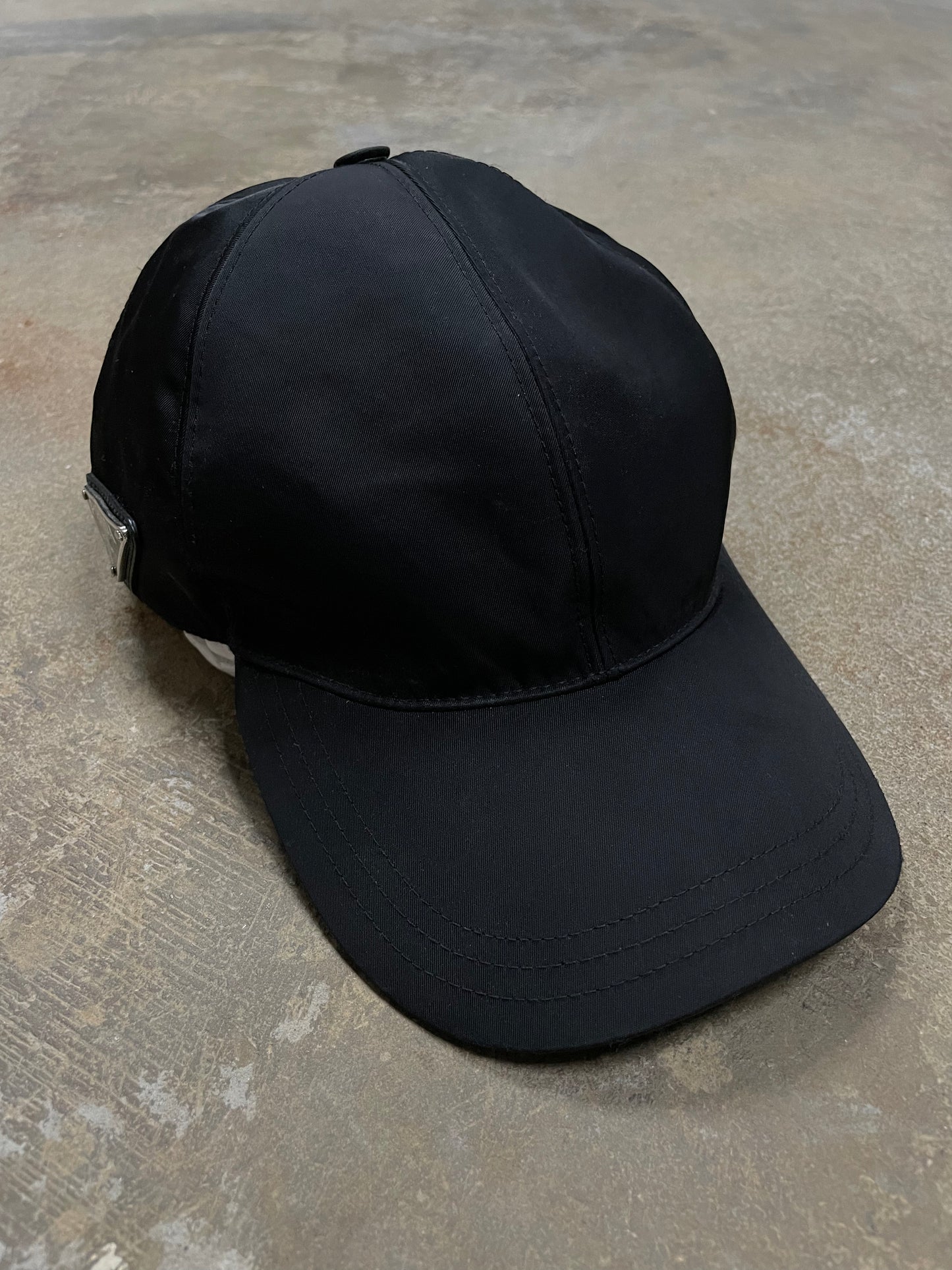 Prada Nylon Cap Black Used Large