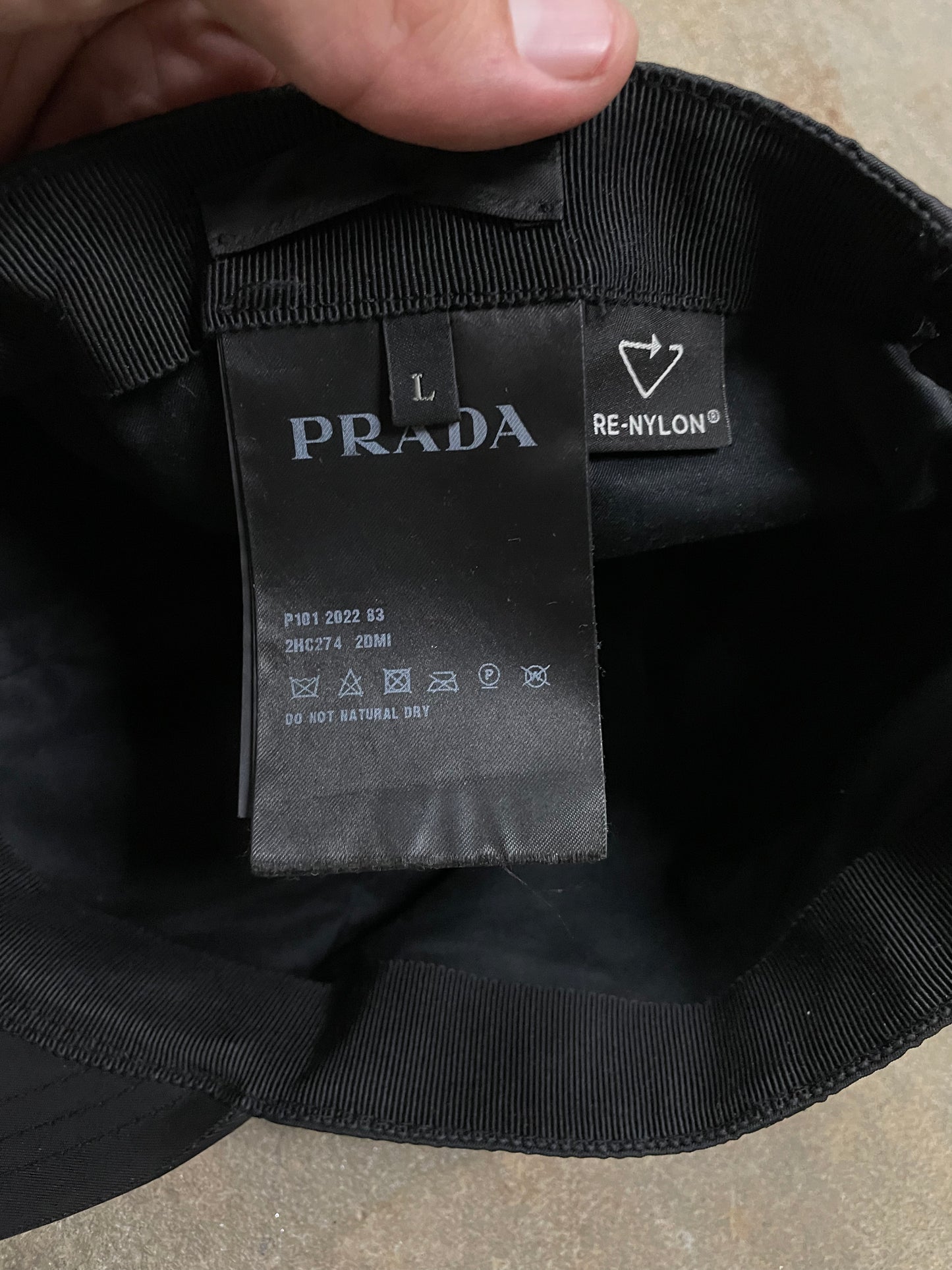 Prada Nylon Cap Black Used Large