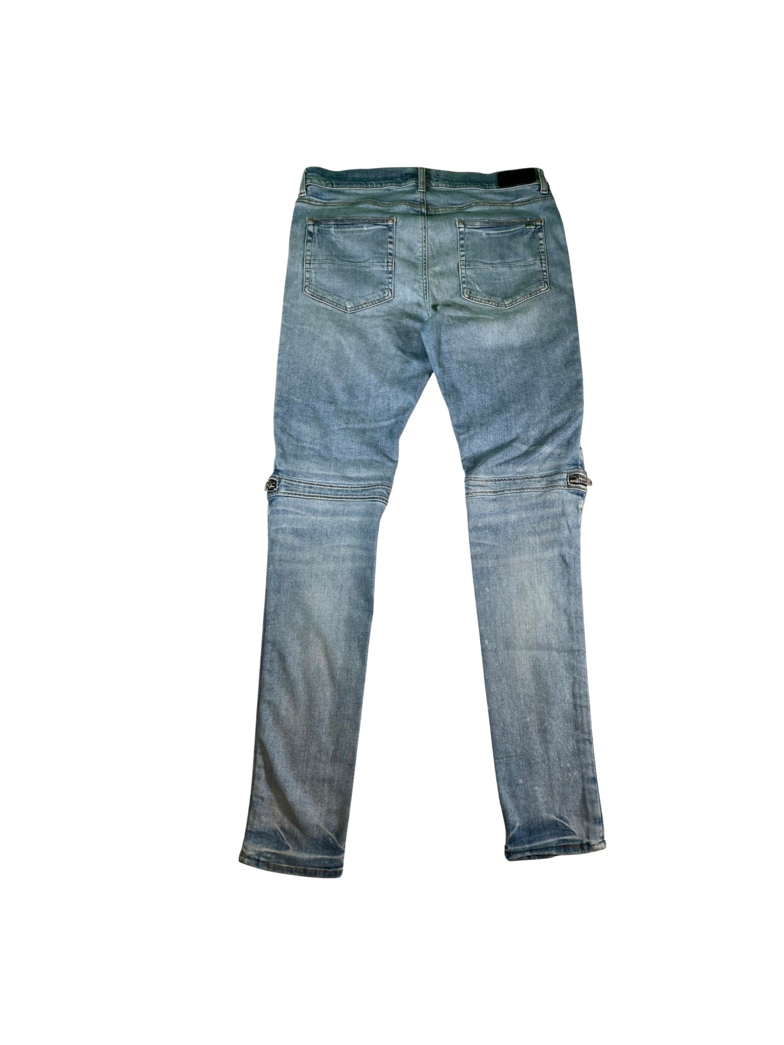 Amiri "MX2 Paisley Patch" Light Wash & Brown Jeans