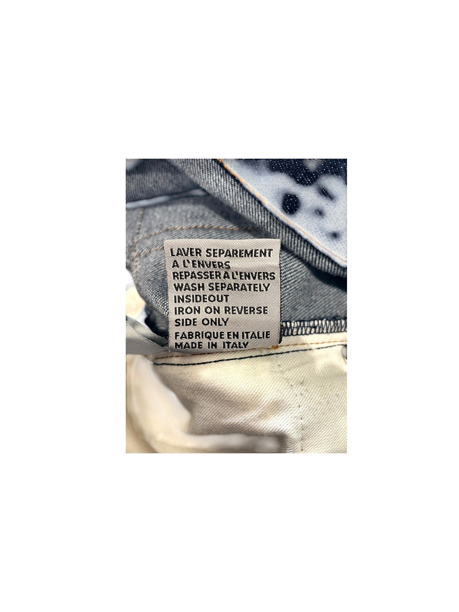 Dior "Selvedge Cuff Logo" Navy Jeans