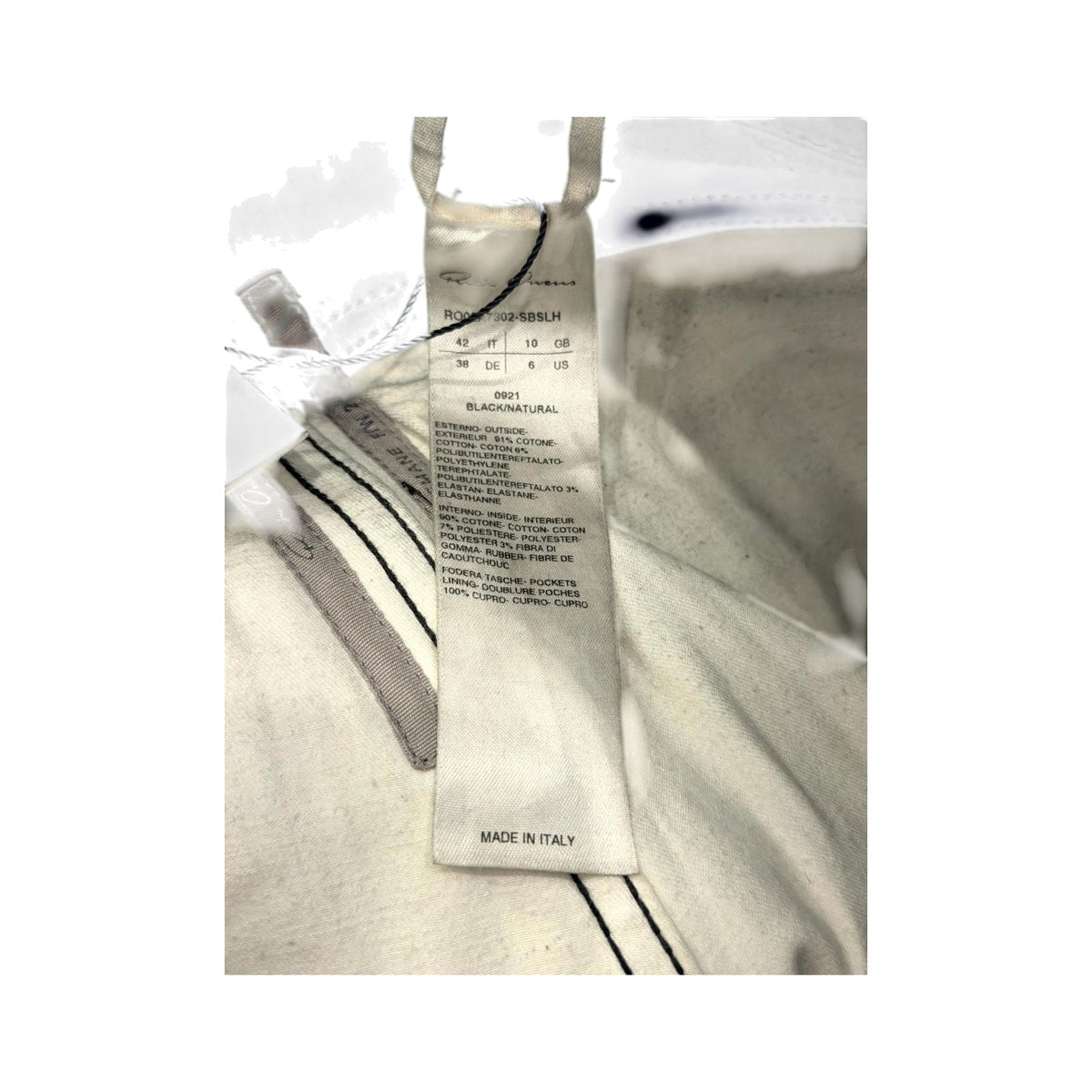 Rick Owens "Tyrone" Slashed Cut Black & White Jeans