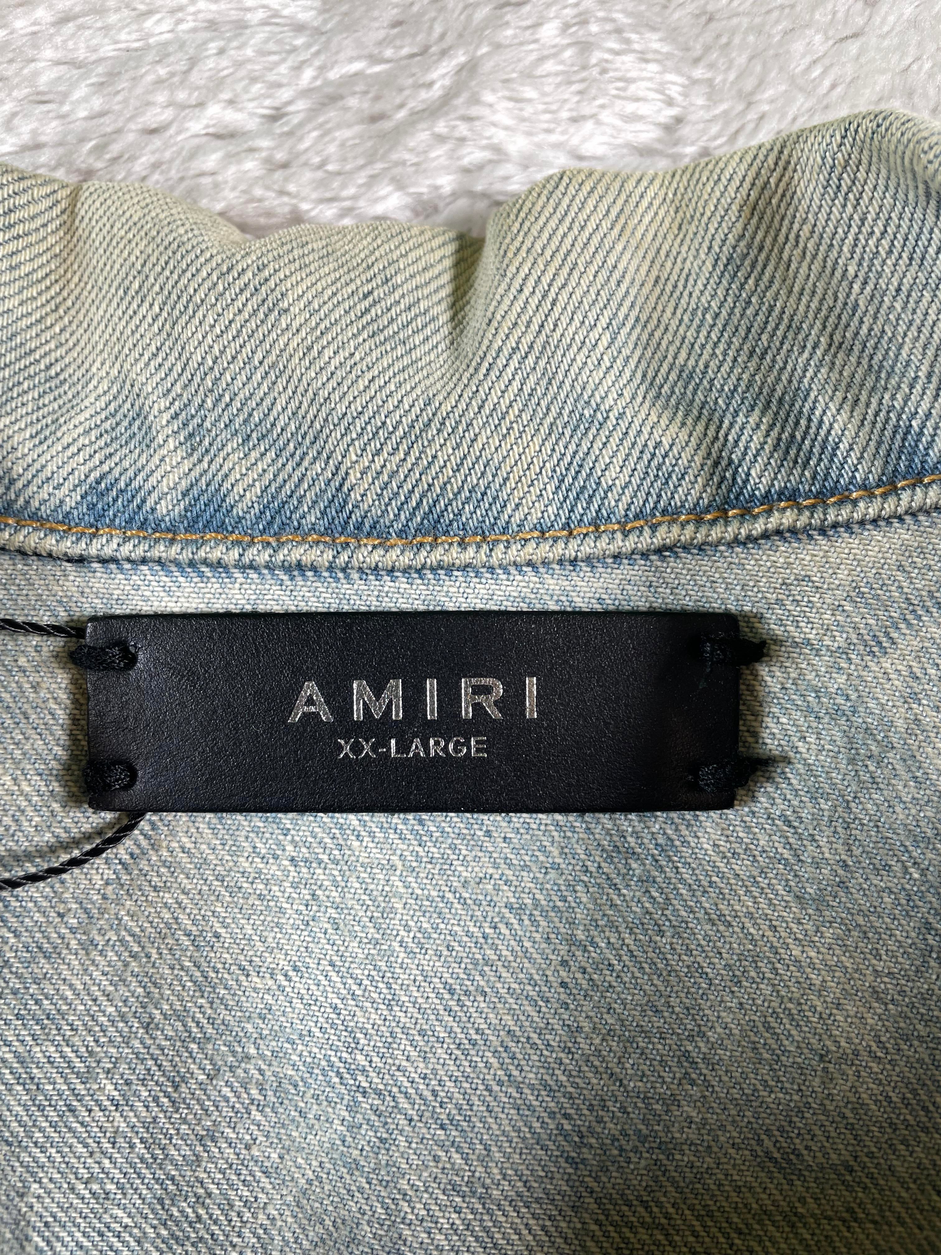 Amiri Dragon Skyline Light Wash Denim Jacket
