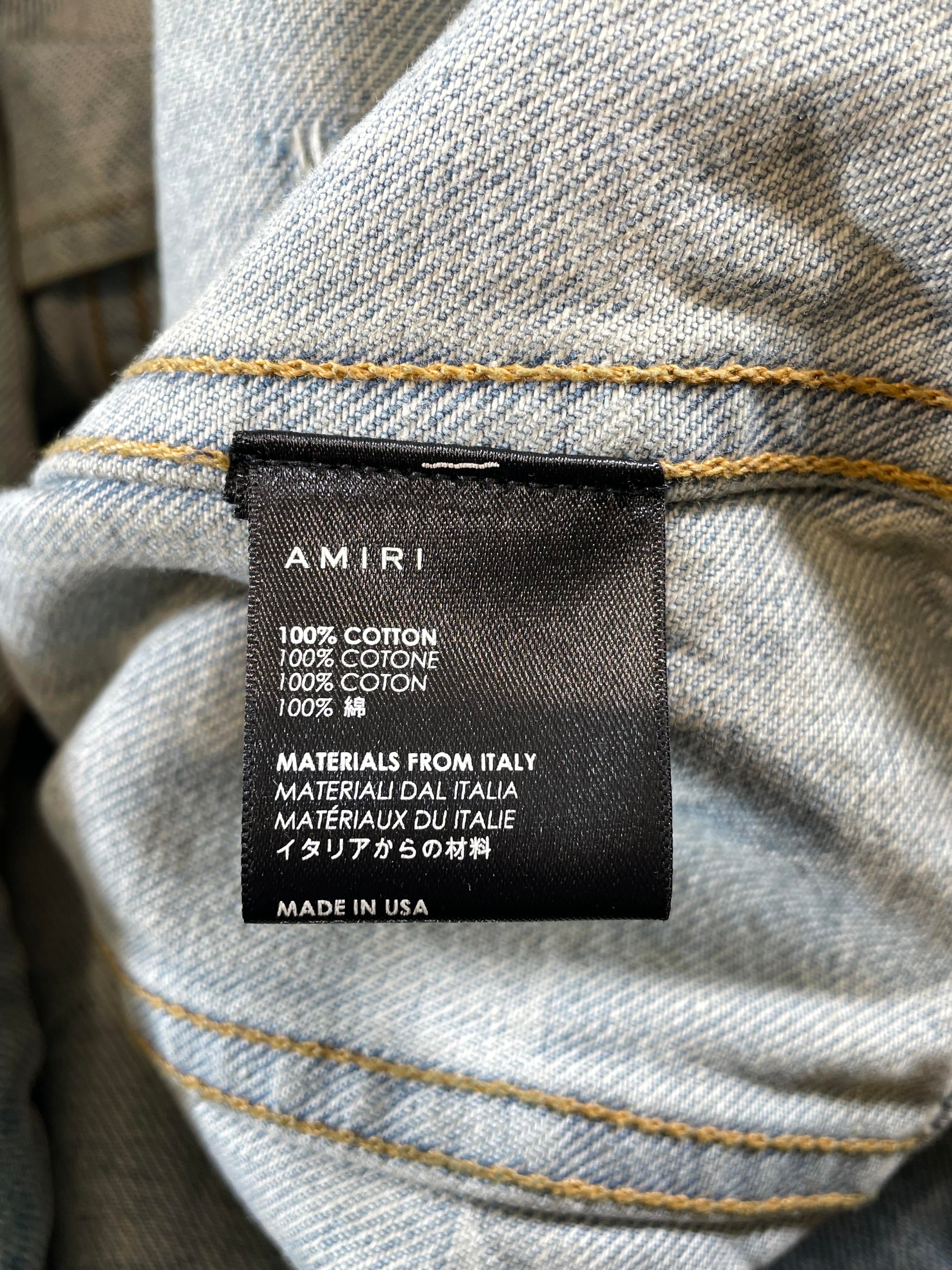 Amiri Dragon Skyline Light Wash Denim Jacket