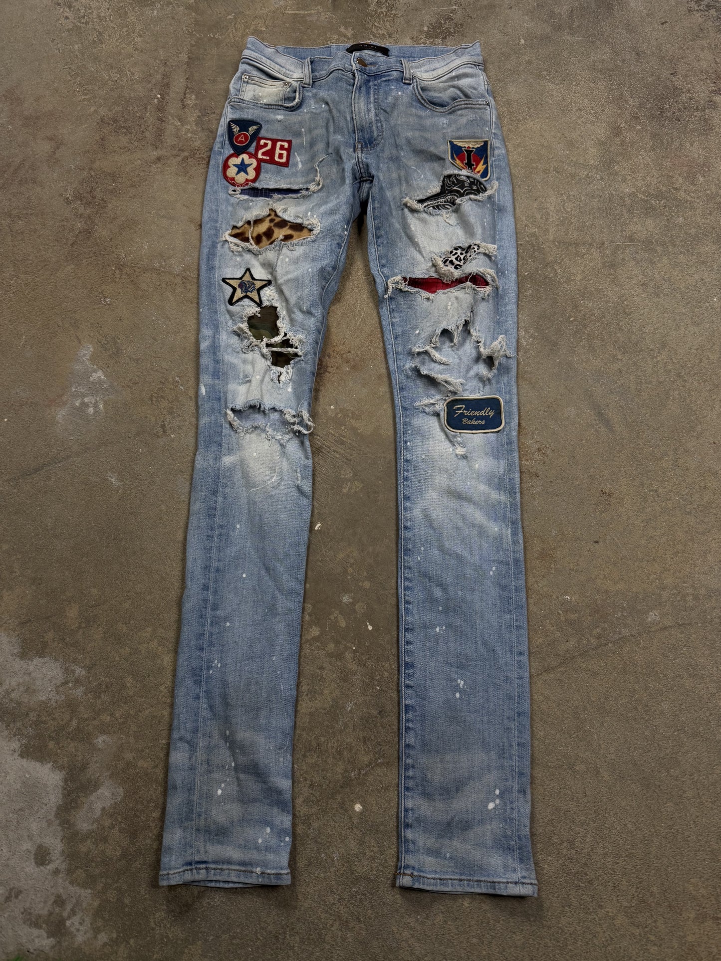 Amiri Jeans Lightwash Flight Patch Used 29