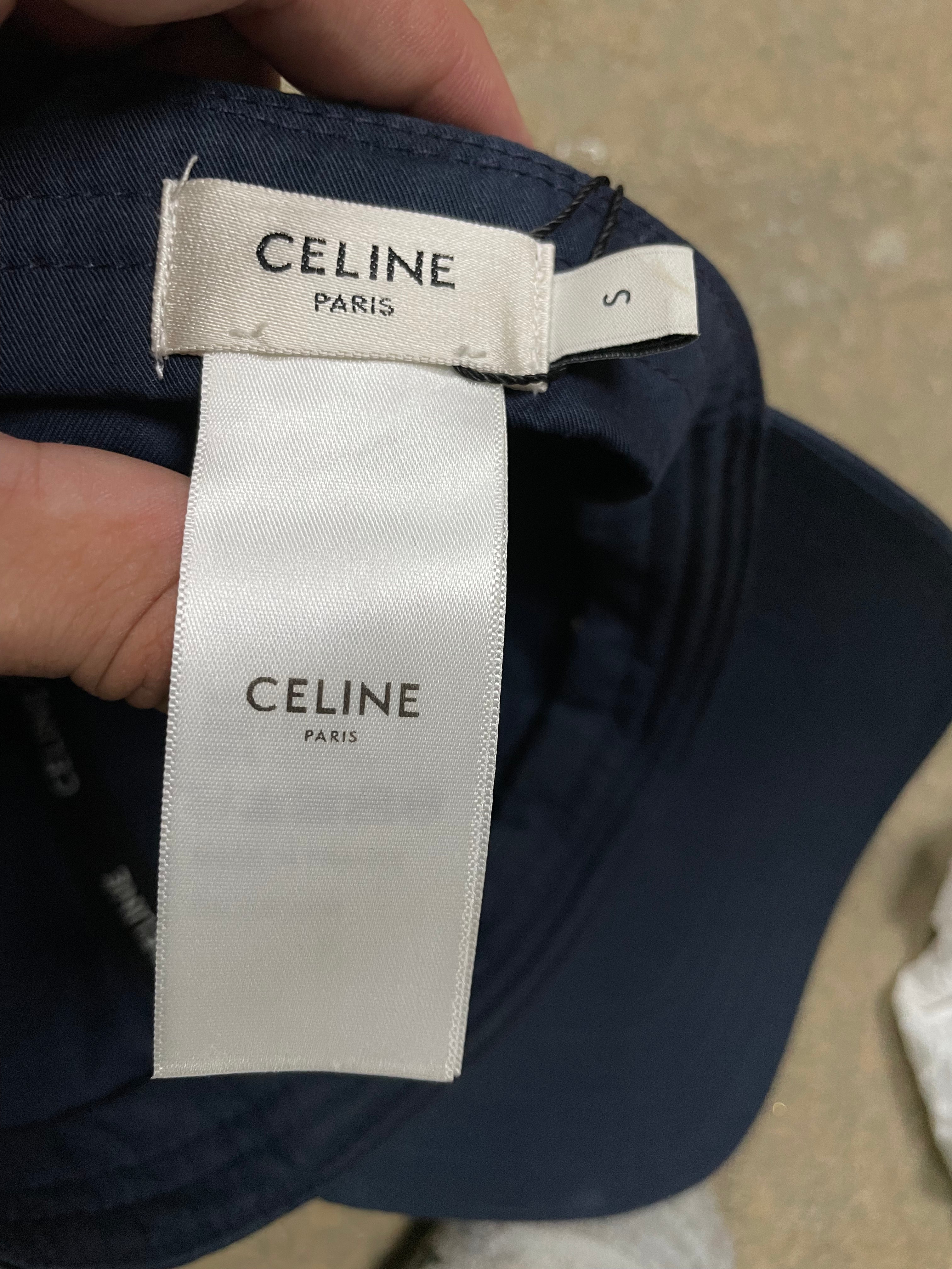 Celine Nylon Cap Navy Used OS