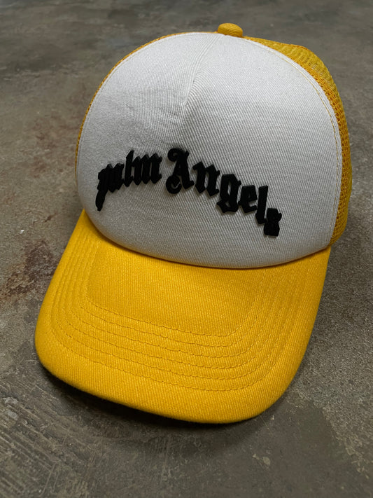 Palm Angel Classic Logo Trucker Yellow White Used OS