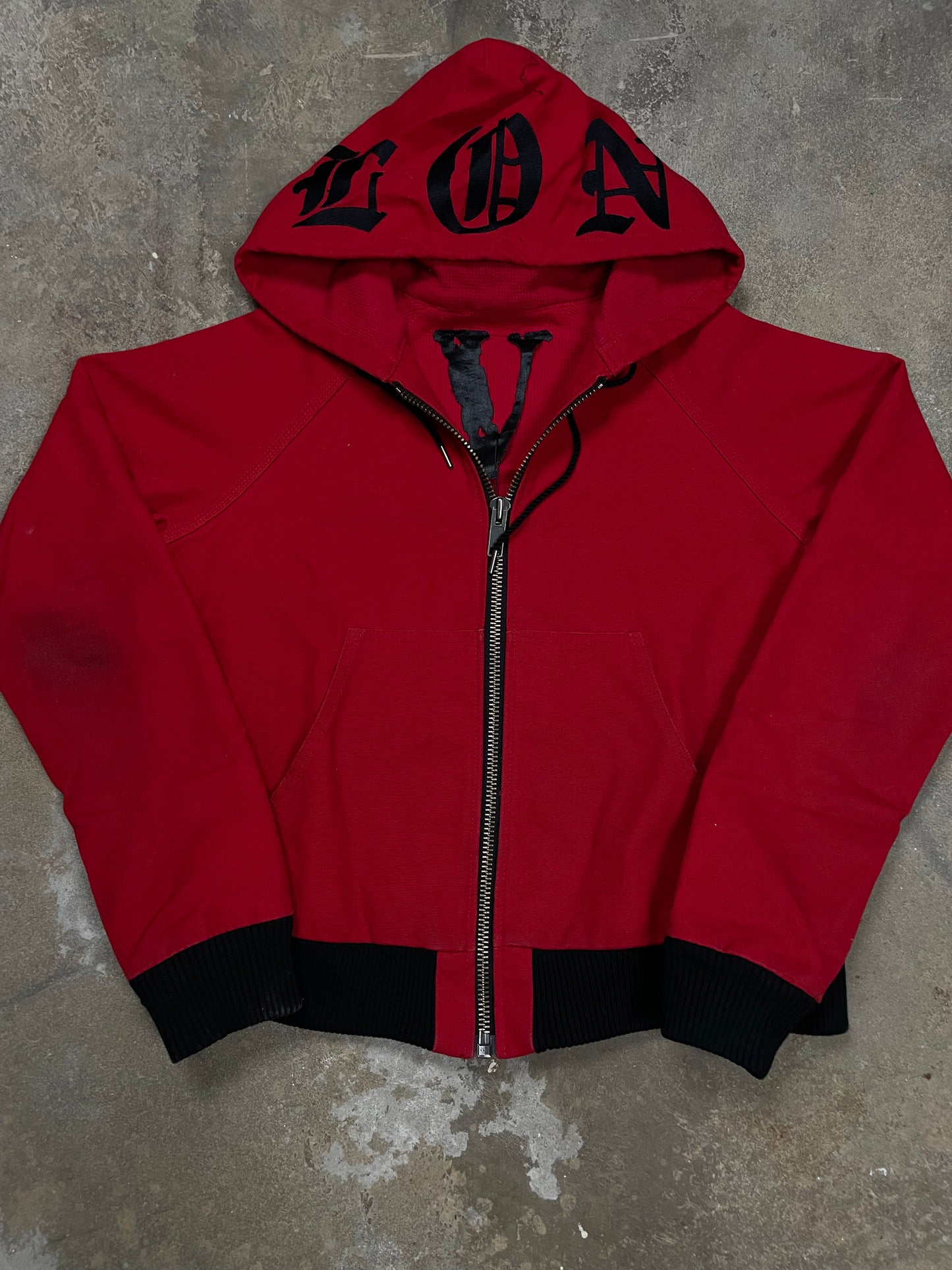 VLONE Work Jacket Black Red Used XS