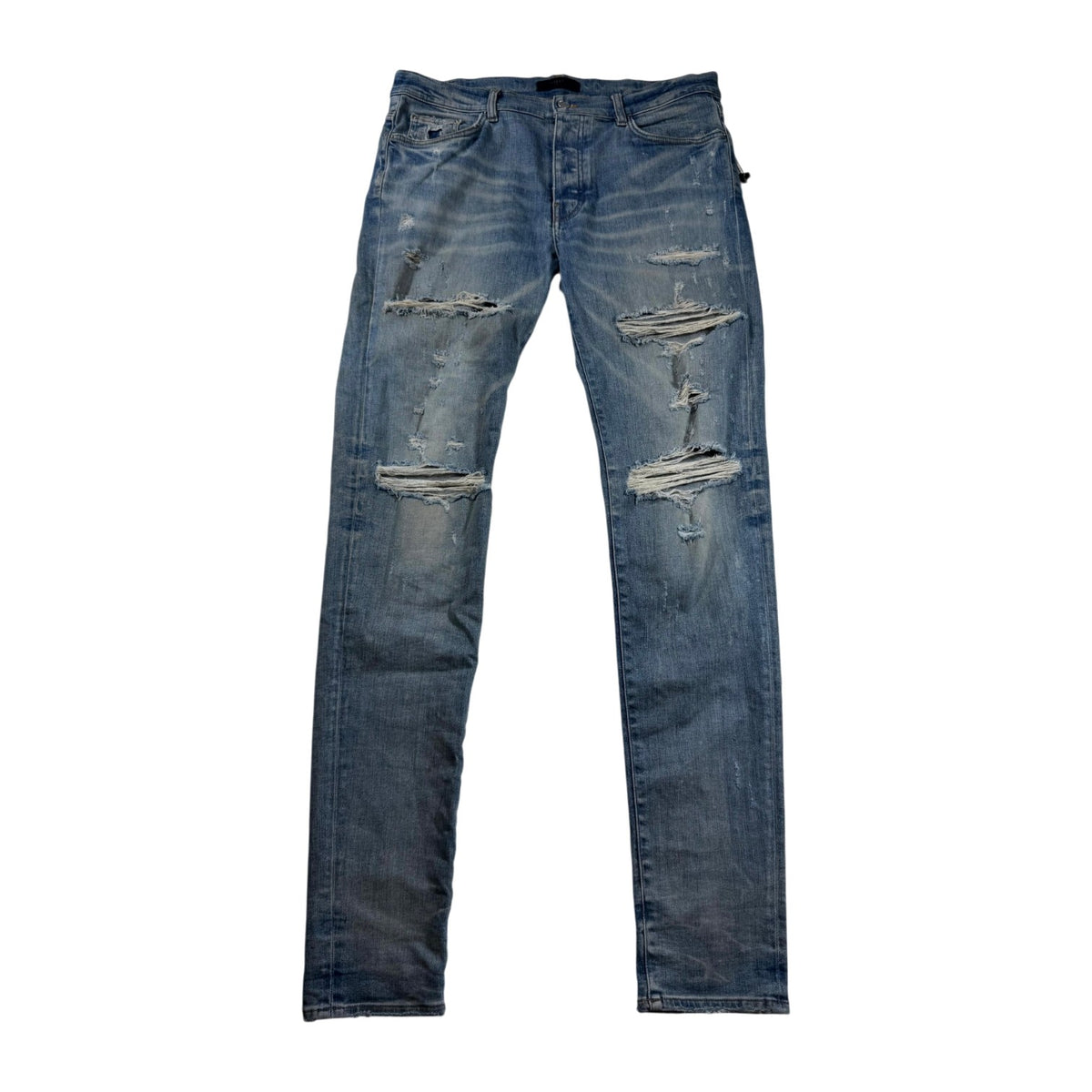 Amiri Thrasher Rip Light Wash Jeans