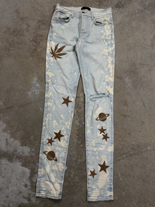 Amiri Jeans Bleached Stars Used 30