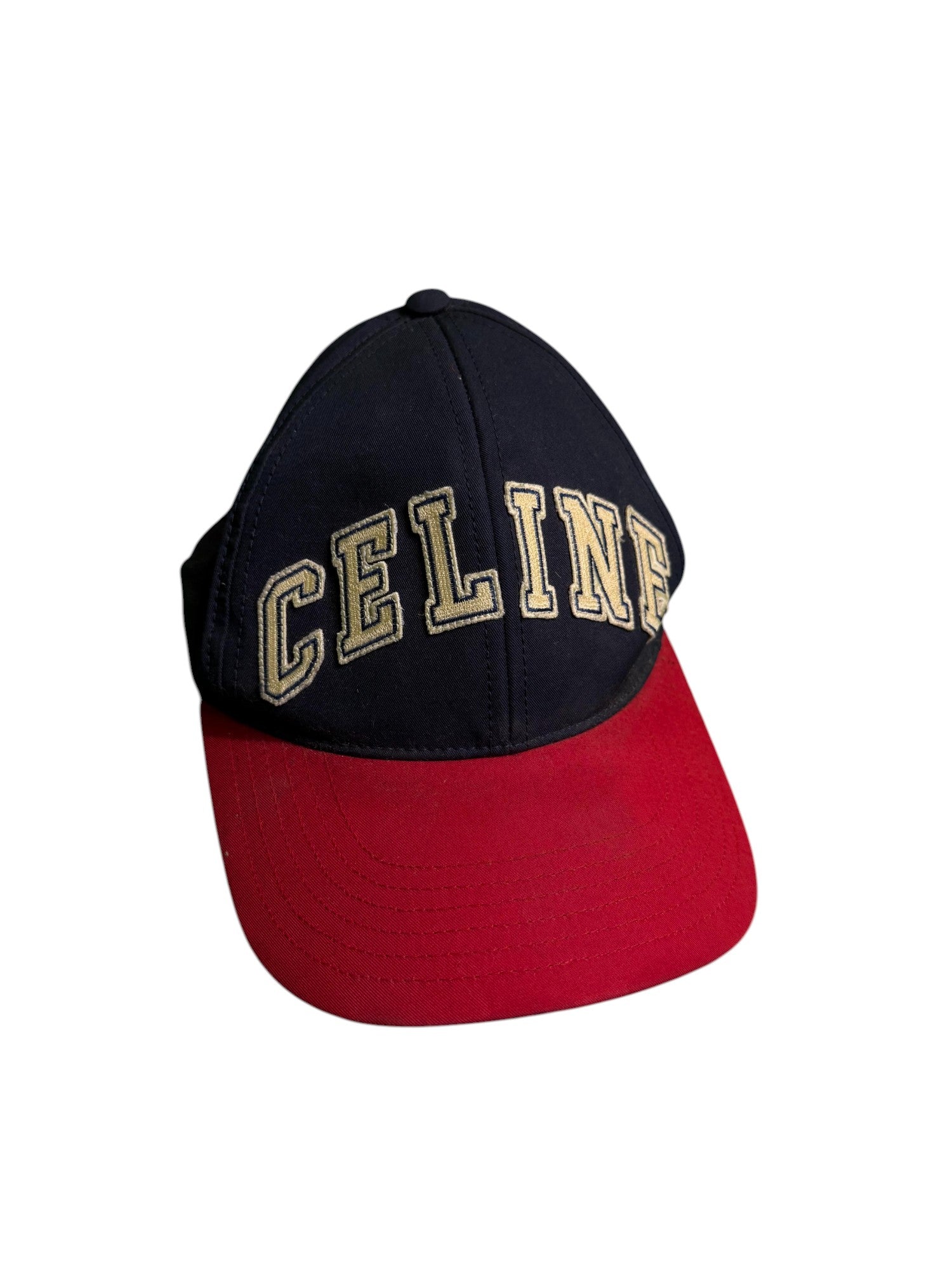 Celine College Baseball Navy & Red Cream Cap