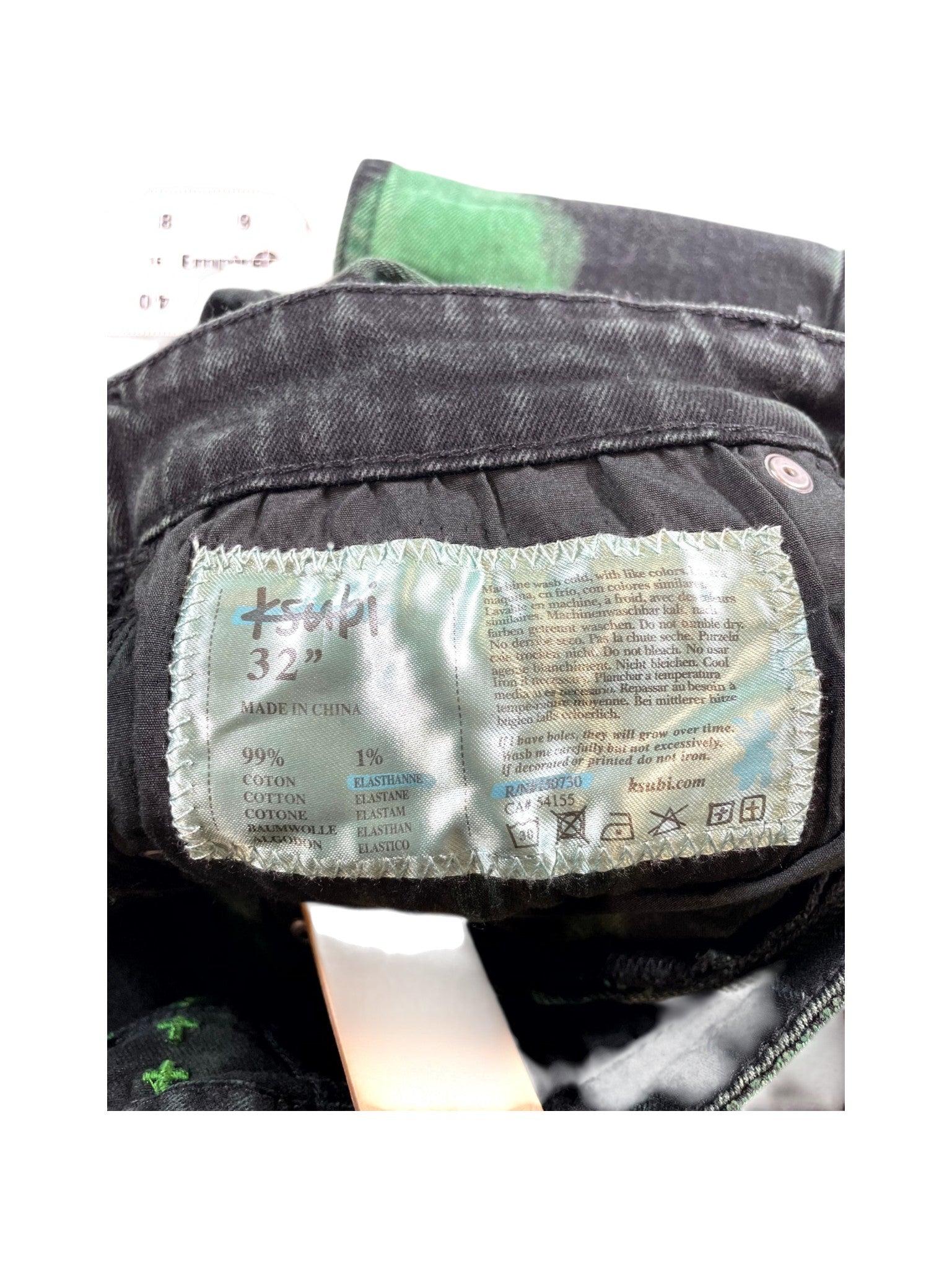 Ksubi "Van Winkle" Black & Green Jeans