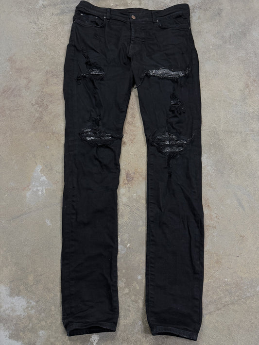 Amiri MX1 Black Paisley Patch Used 36