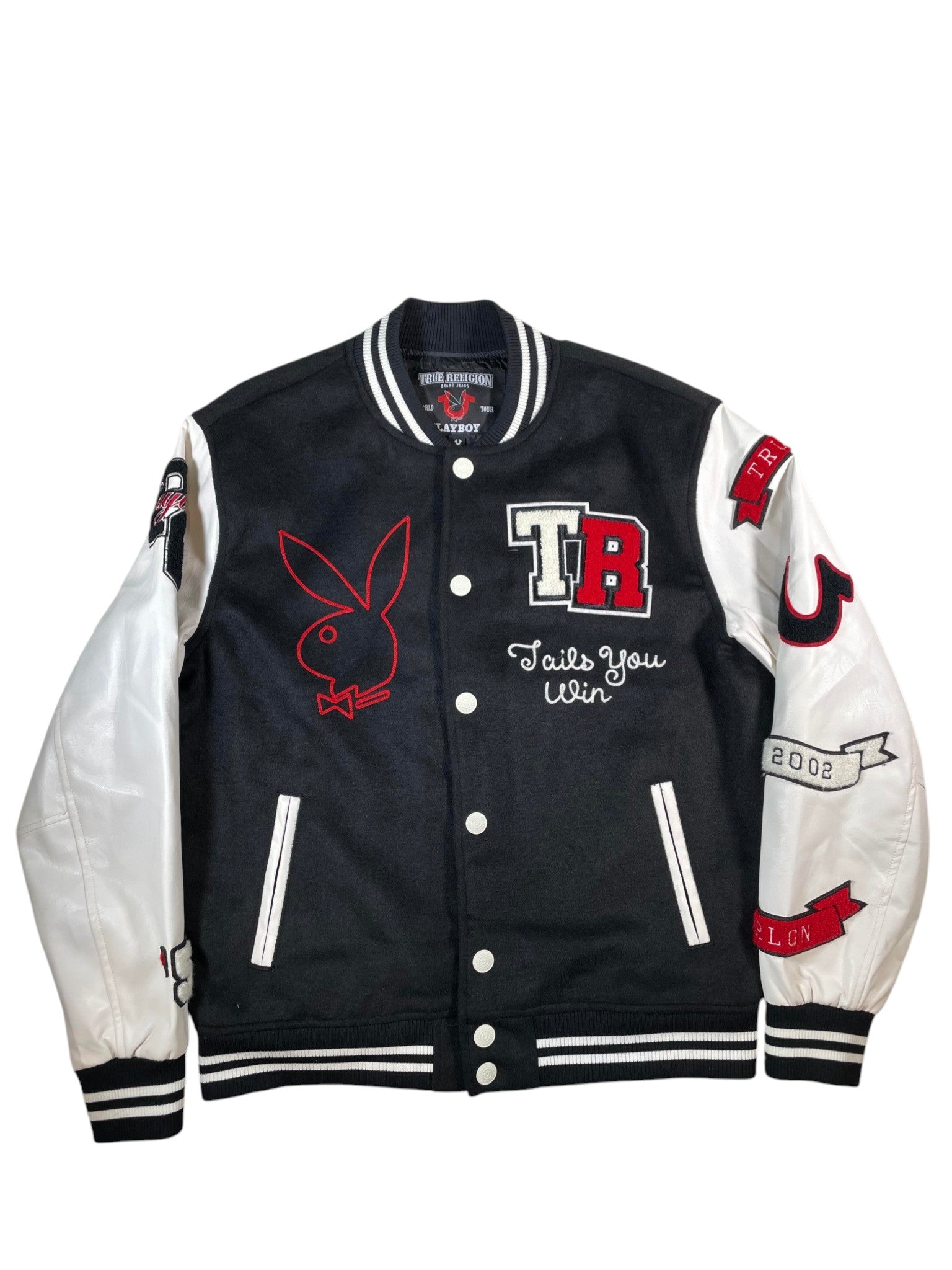 True Religon Playboy Black & White Varsity Jacket
