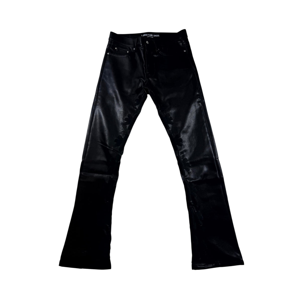 LOST SHDWS Tonal Leather Black Jeans