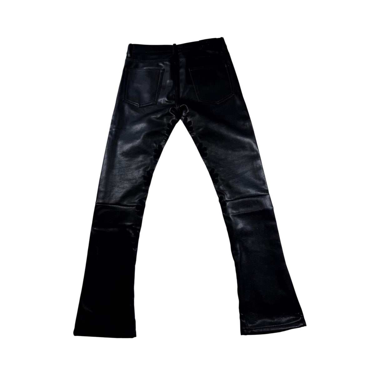 LOST SHDWS Tonal Leather Black Jeans