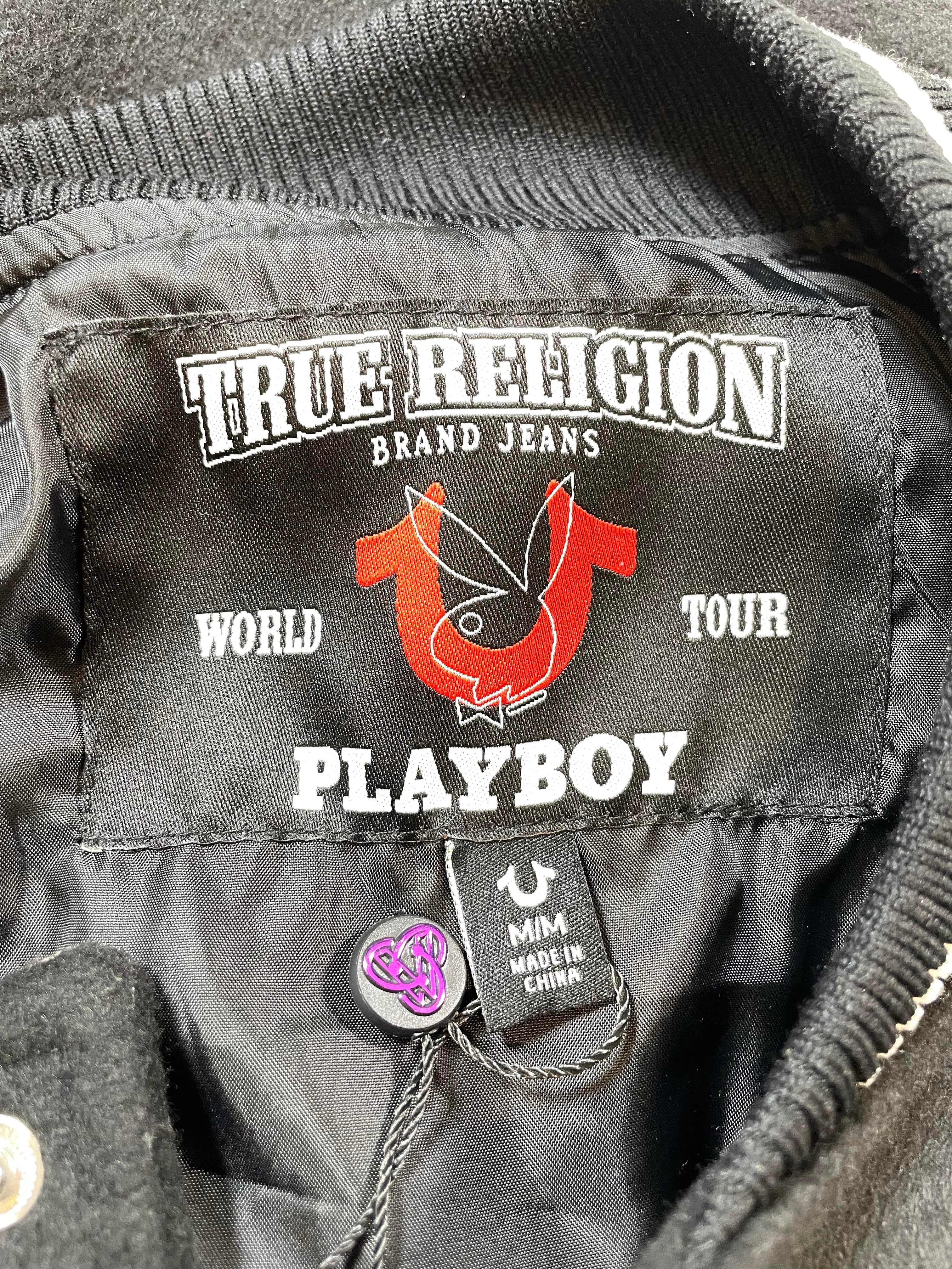 True Religon Playboy Black & White Varsity Jacket