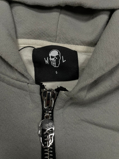 Warren Lotas Zip Up Grey Blue Small Used