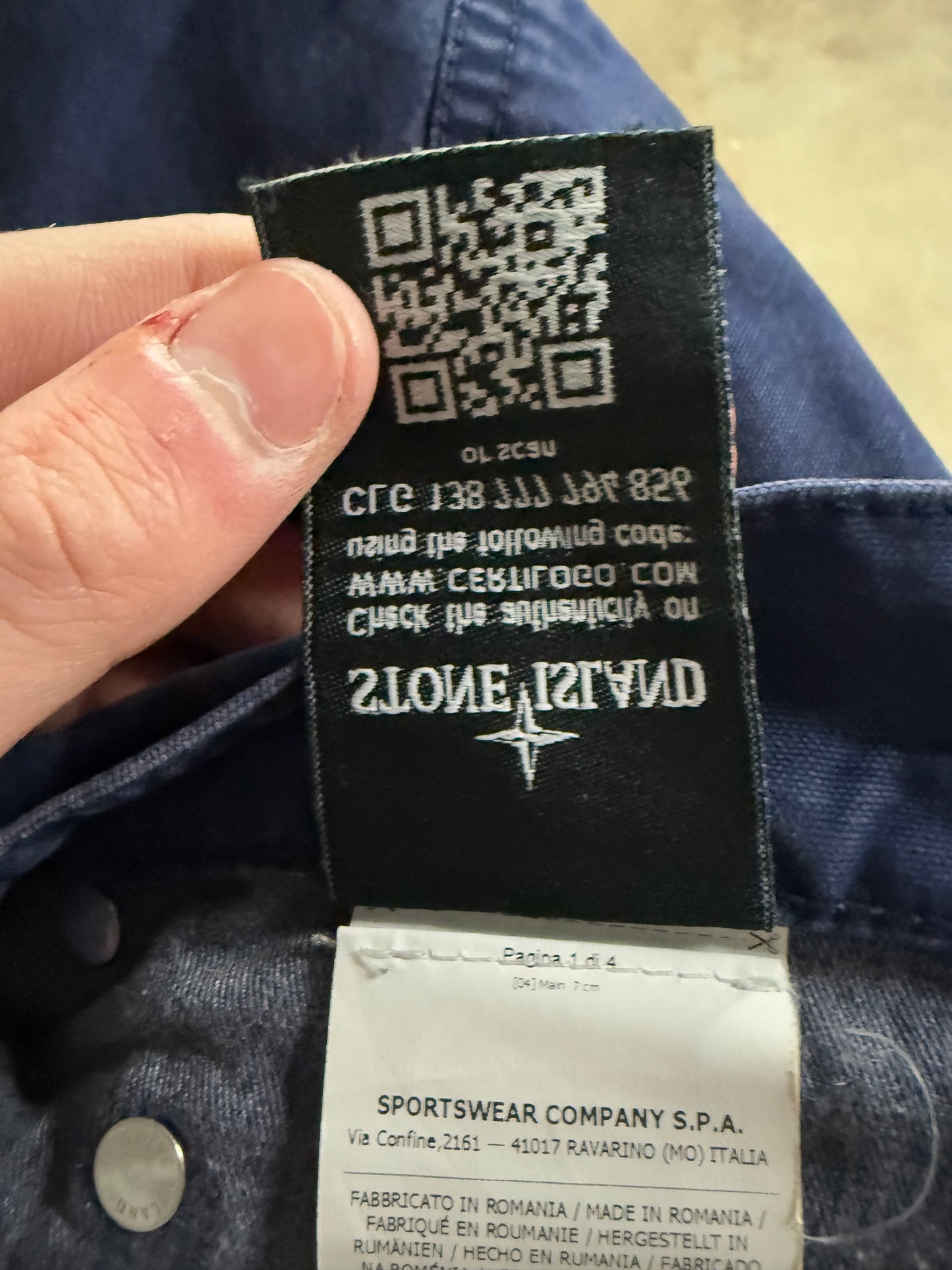 Stone Island Navy Jeans Used 34