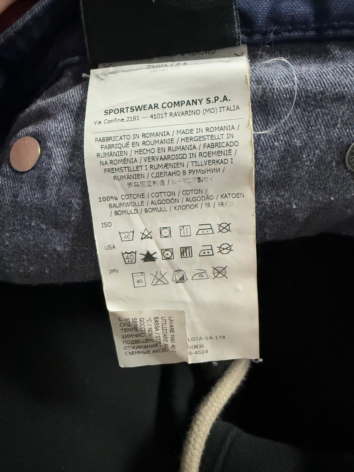 Stone Island Navy Jeans Used 34