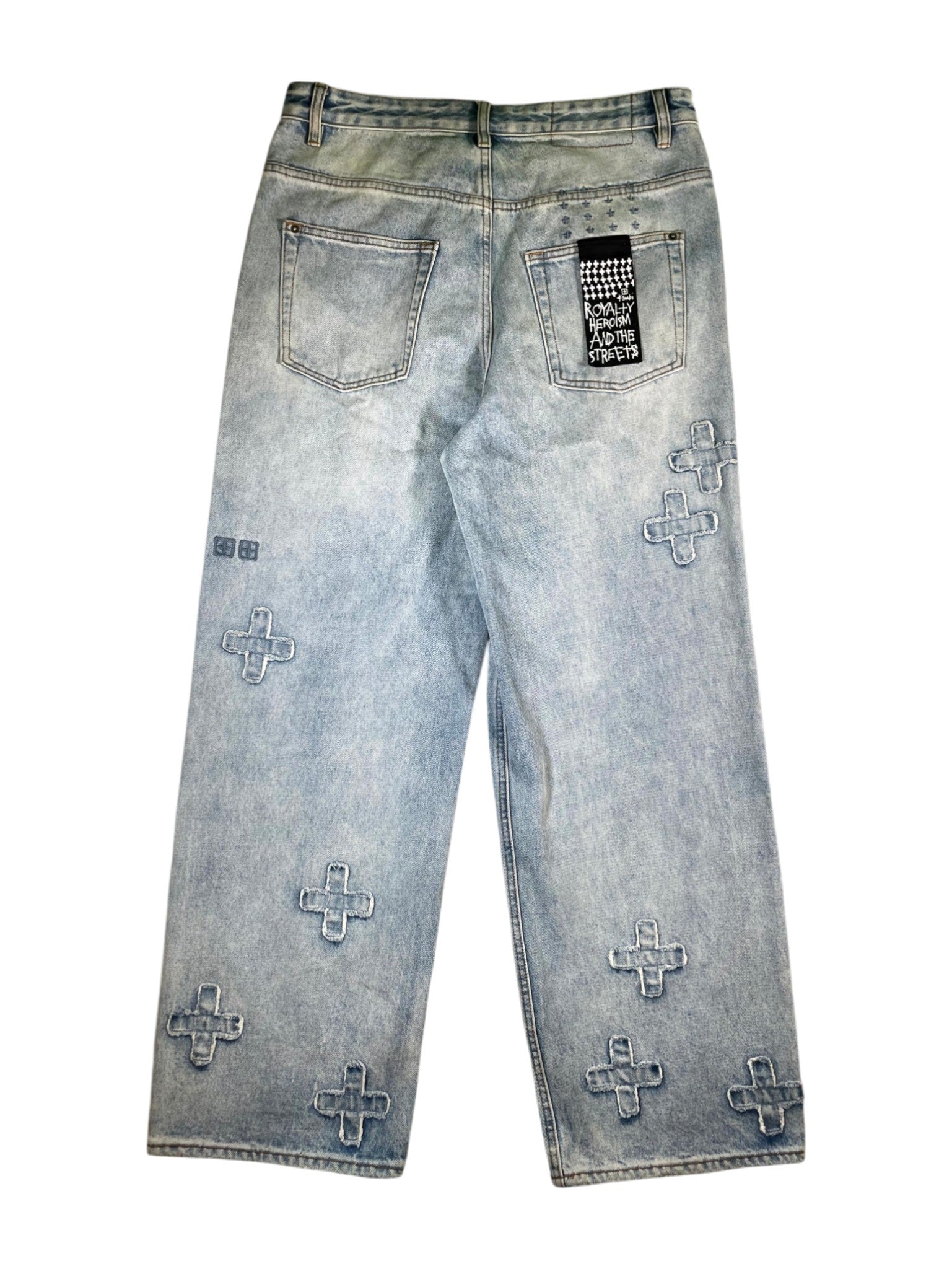 Ksubi Plus Logo Straight Leg Light Wash Jeans