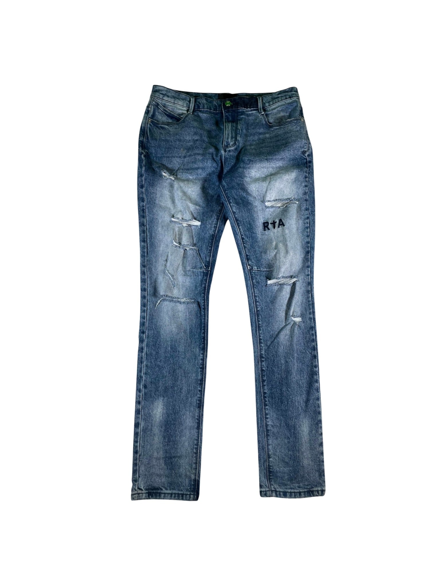 RTA Embroidered Light Wash Jeans