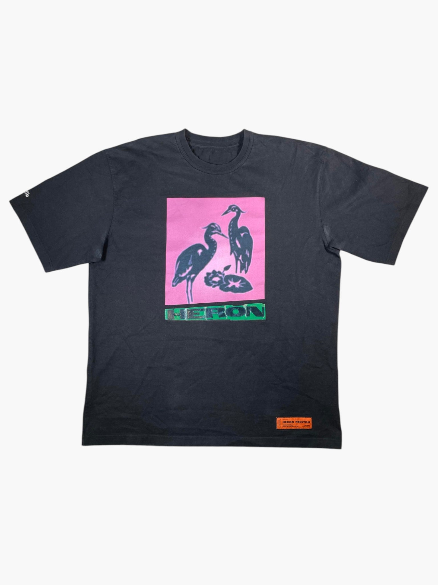 Heron Preston Black Swan Pink & Green Tee