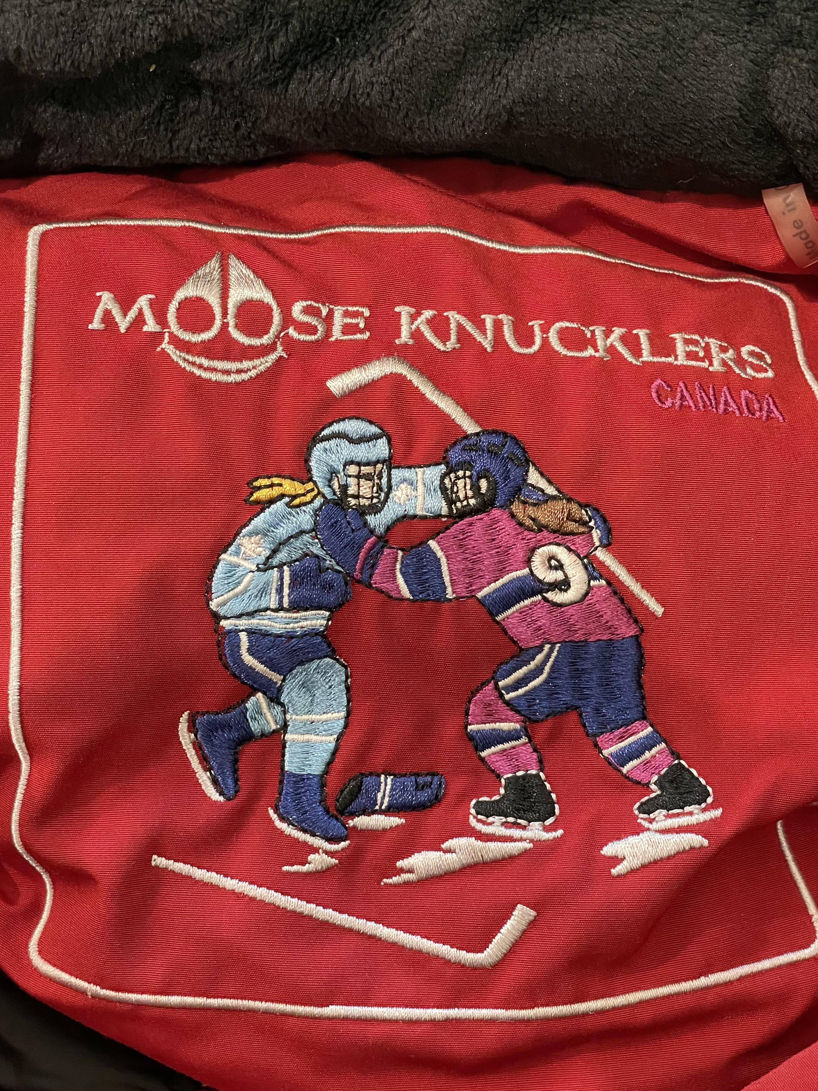 Moose Knuckle Red Fur Lined Coat Kids